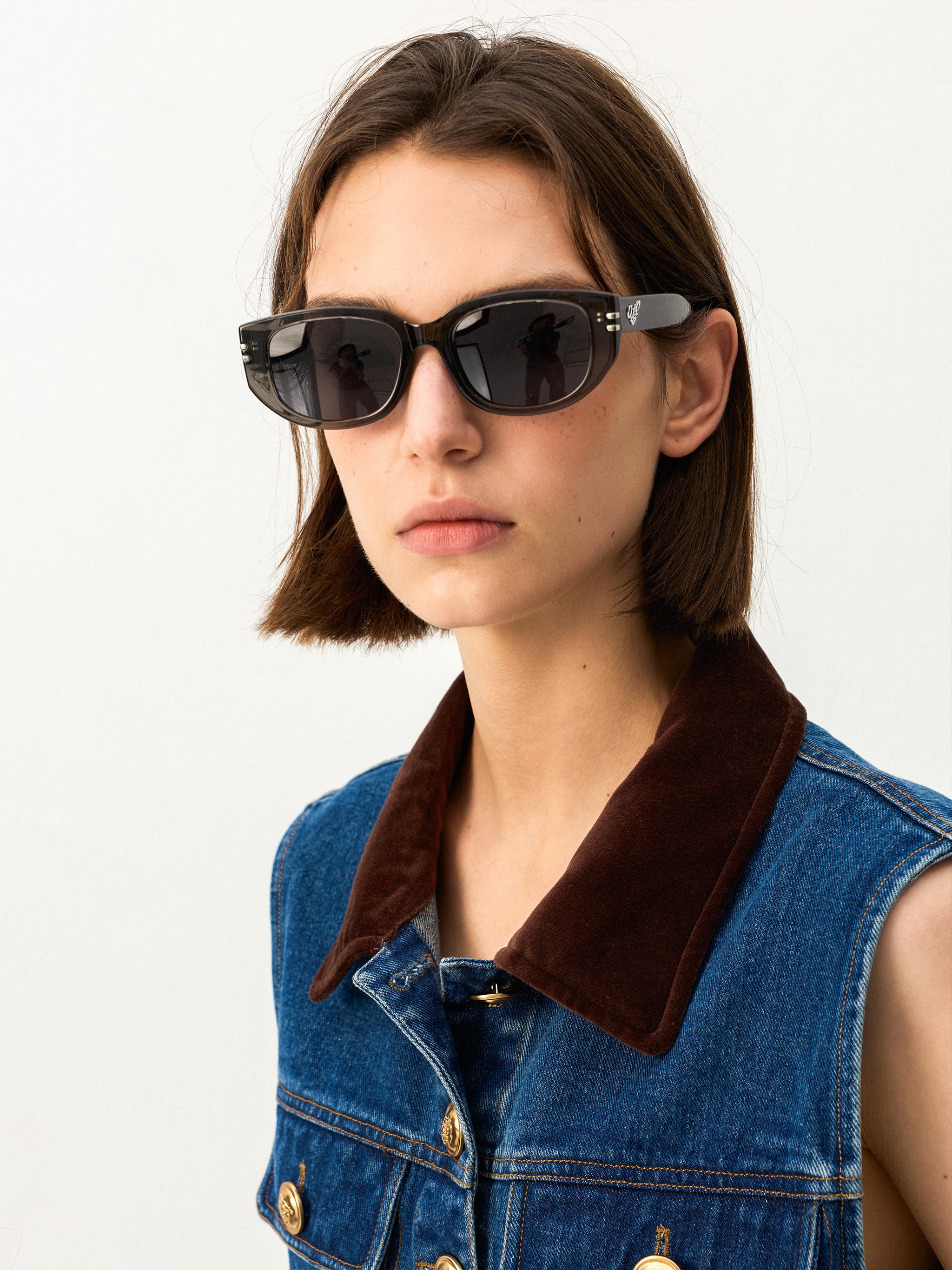 Square Metal Detail Sunglasses-4