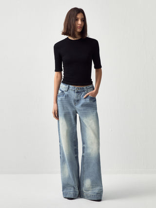 CUBIC Vintage Low-Rise Wide-Leg Jeans