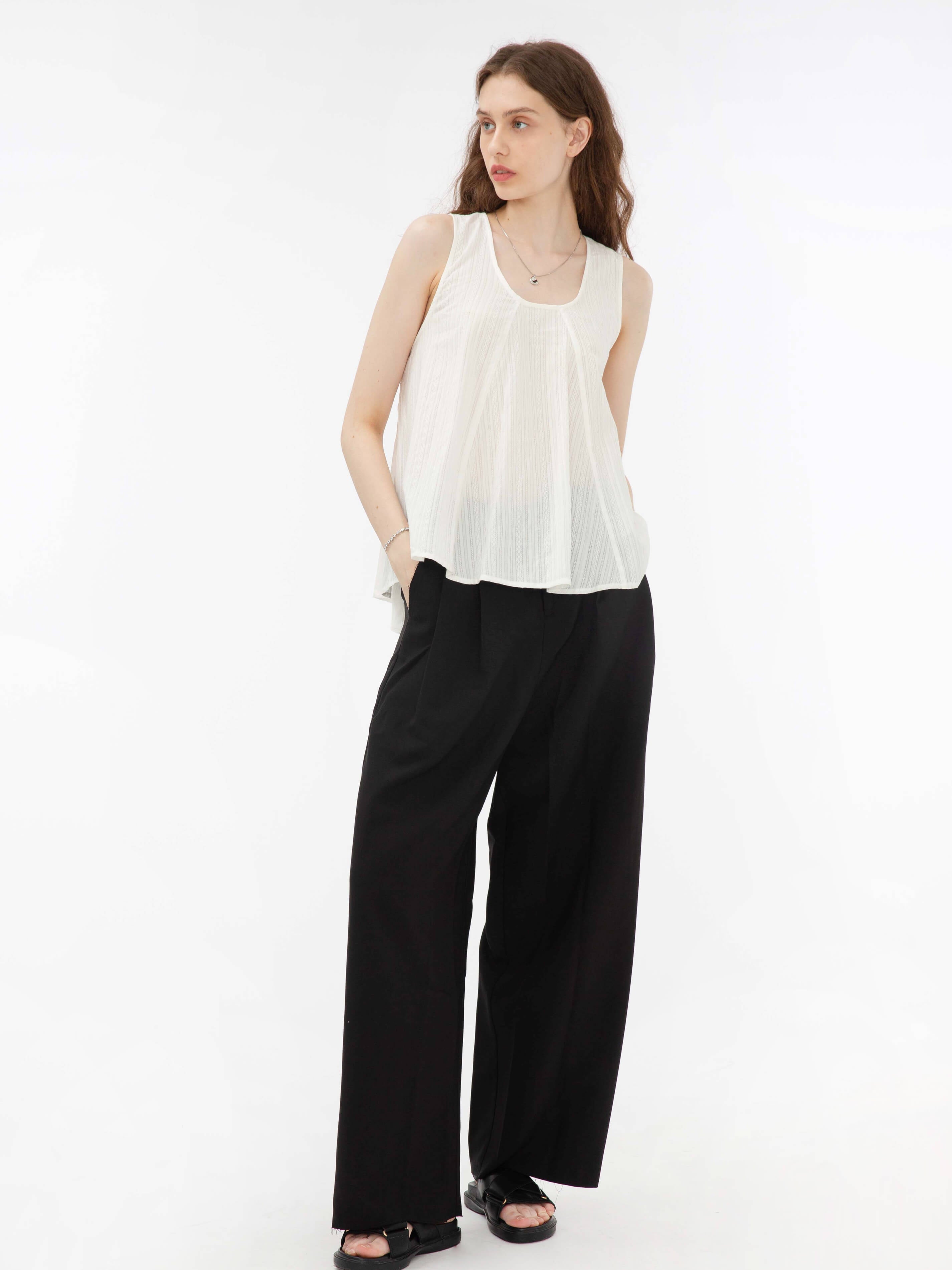 Flared Open Back Sleeveless Top-4