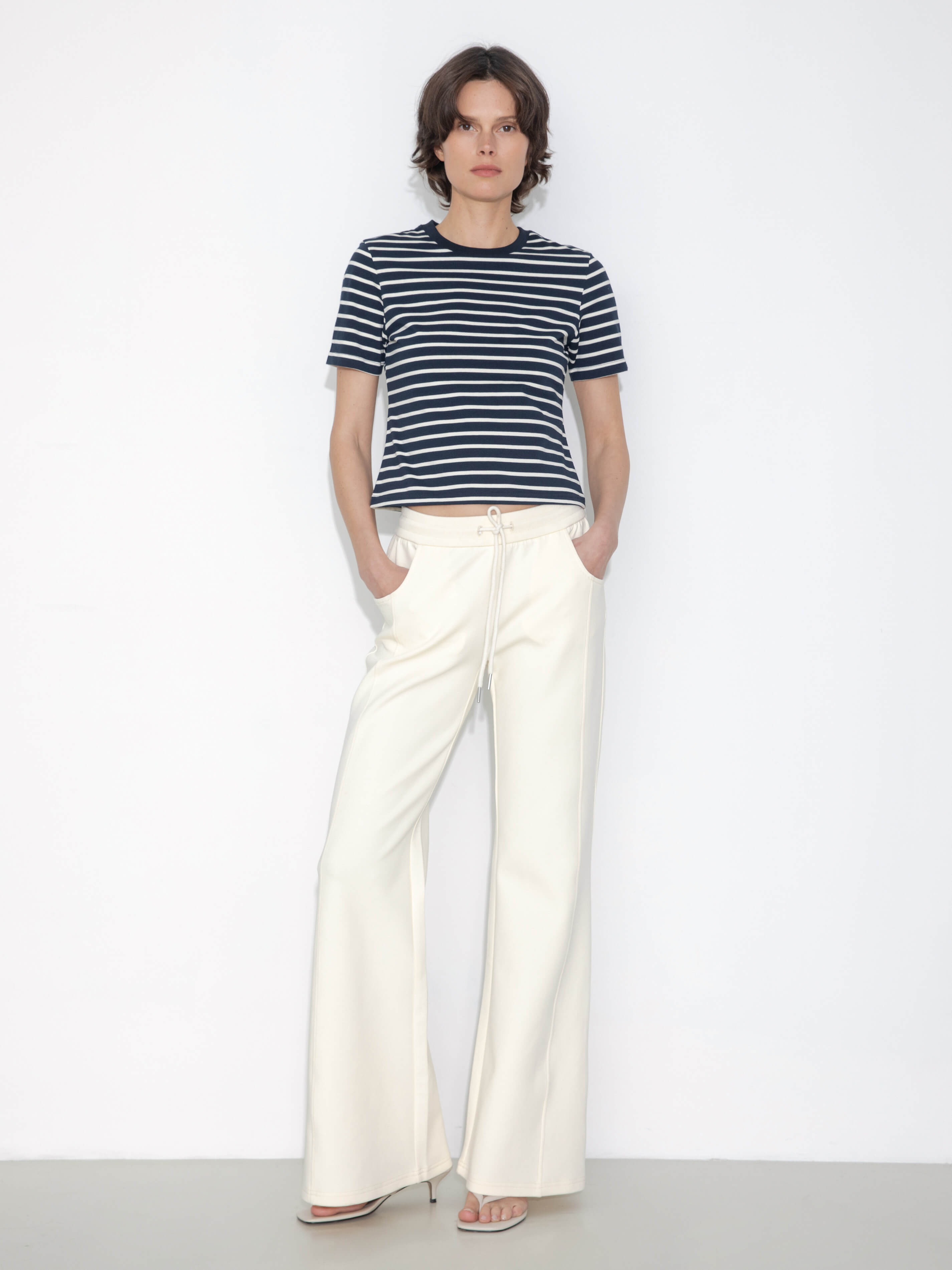 C by CUBIC Striped Basic Cotton T-Shirt-5
