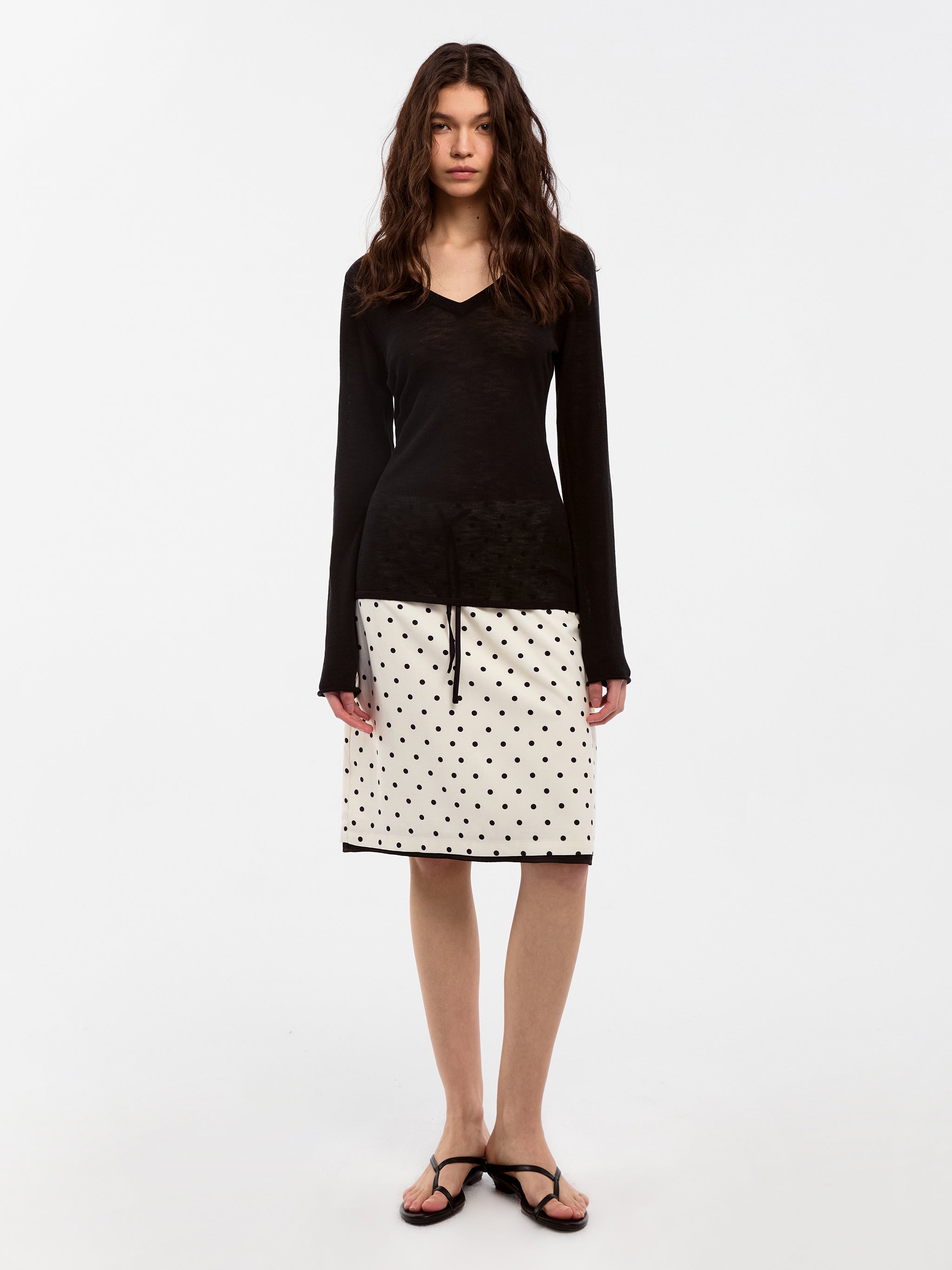 CUBIC Polka Dot Straight Skirt-4
