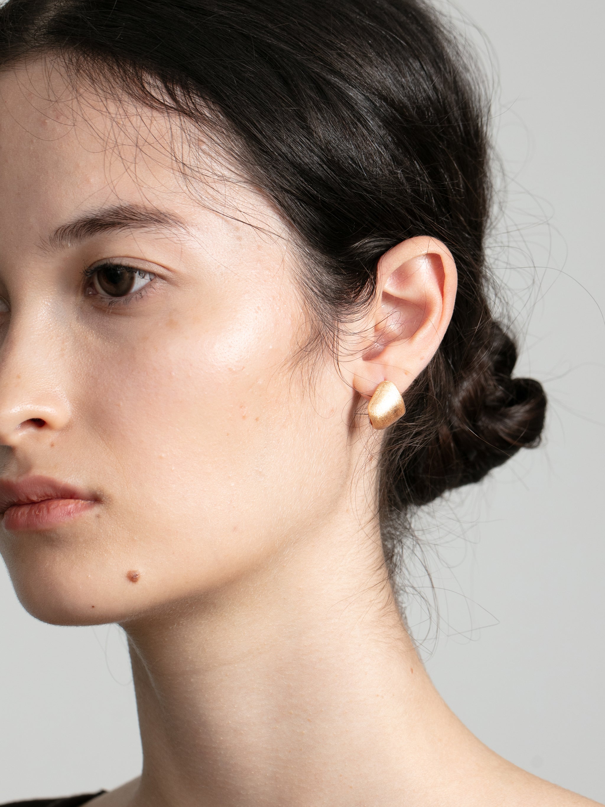 Brushed Matte Half-Hoop Earrings-4