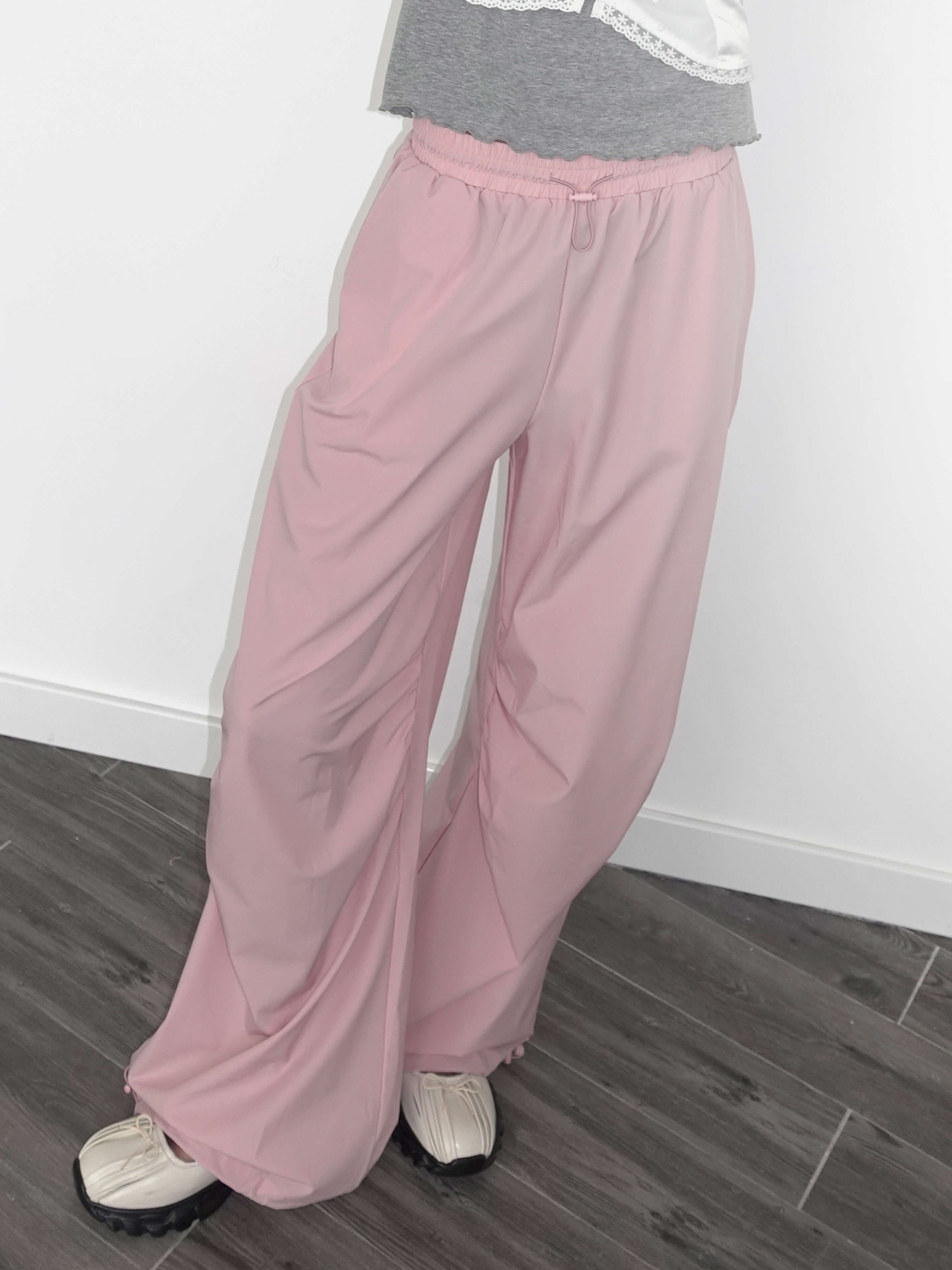Loose Parachute Trousers with Elastic Waist-4