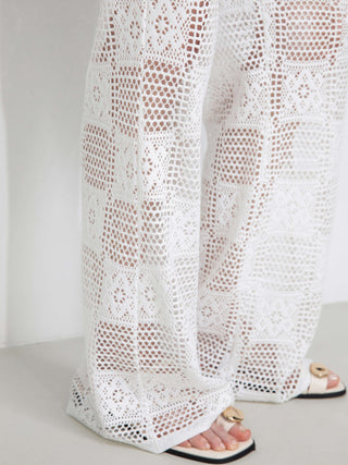 Crochet Knit Hollow-Out Trousers