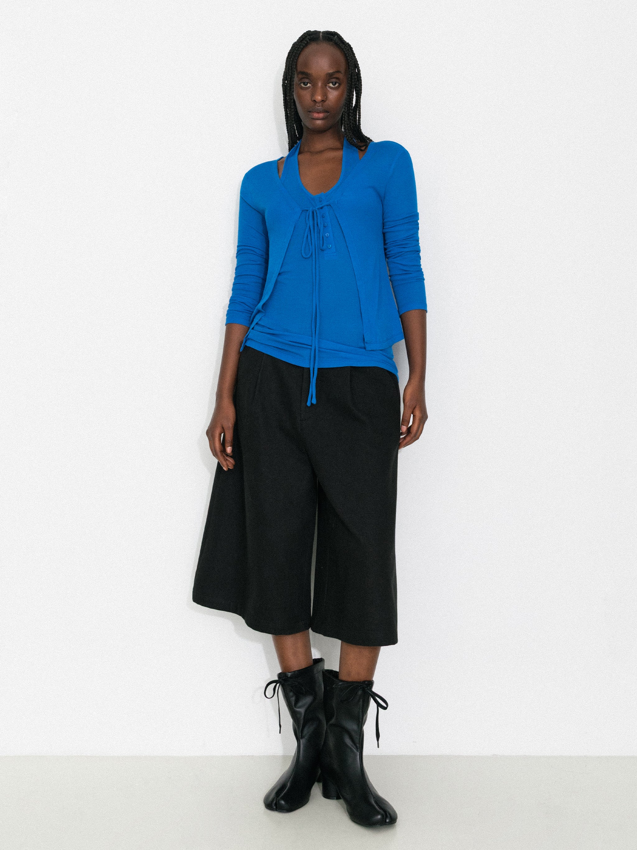 Lyocell-Blend Halter Knit Two-Piece Top-4