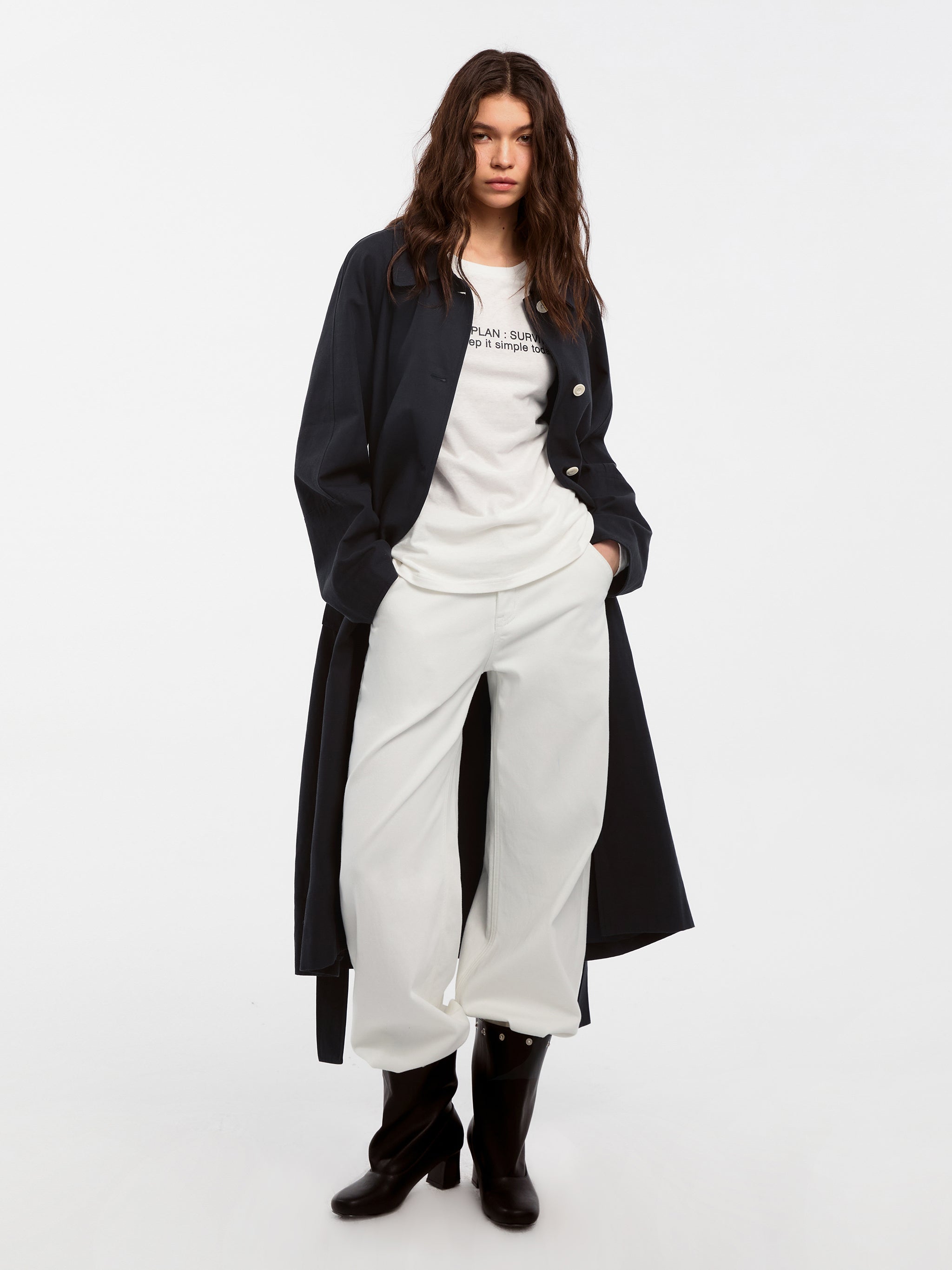CUBIC Lyocell Classic Long Trench Coat-6