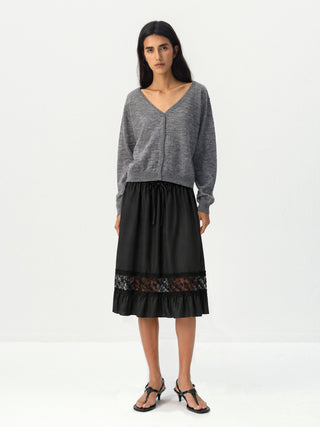 CUBIC Lace Trim Midi Skirt