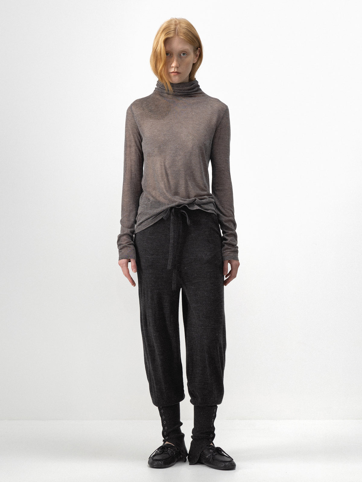 CUBIC Drawstring Wool Jogger Trousers-4