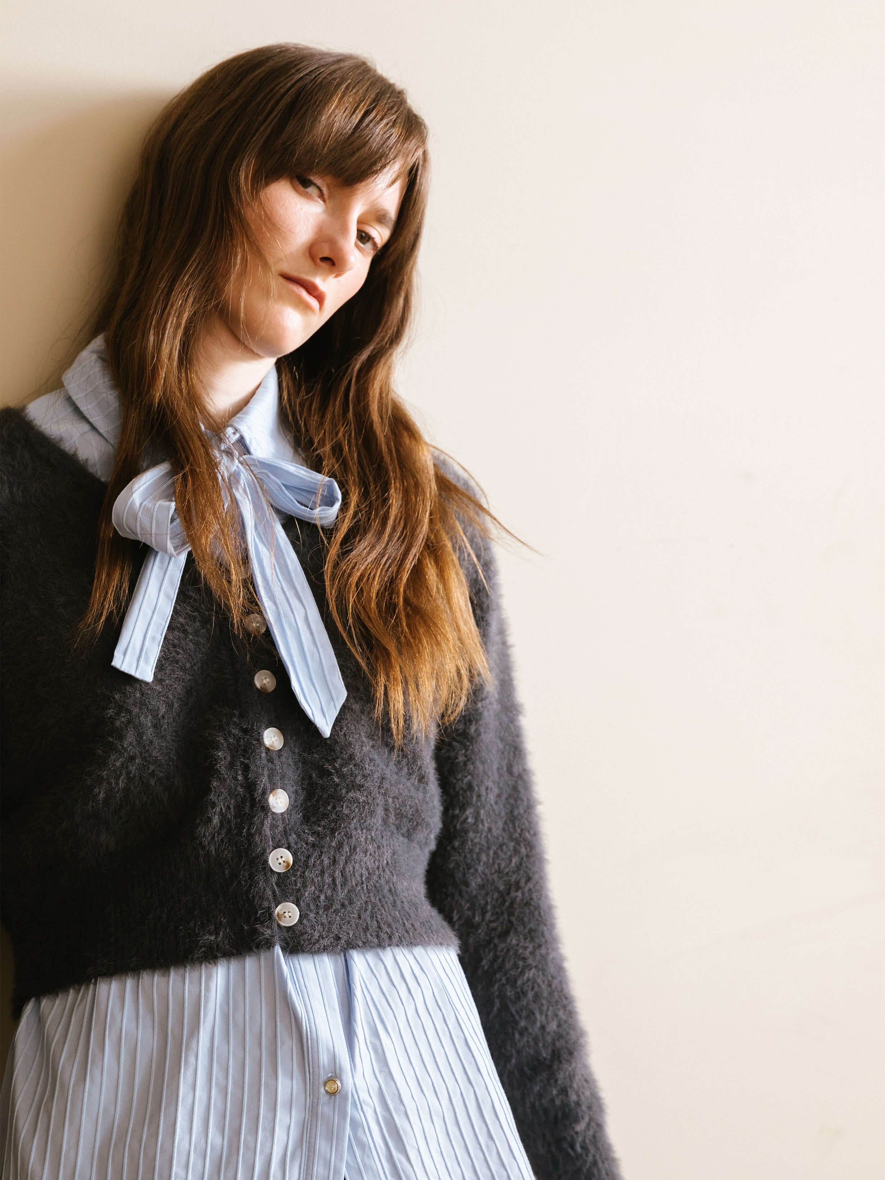 Fluffy Cropped Knit Cardigan-4