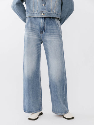 High Waisted Washed Out Boyfriend Jeans