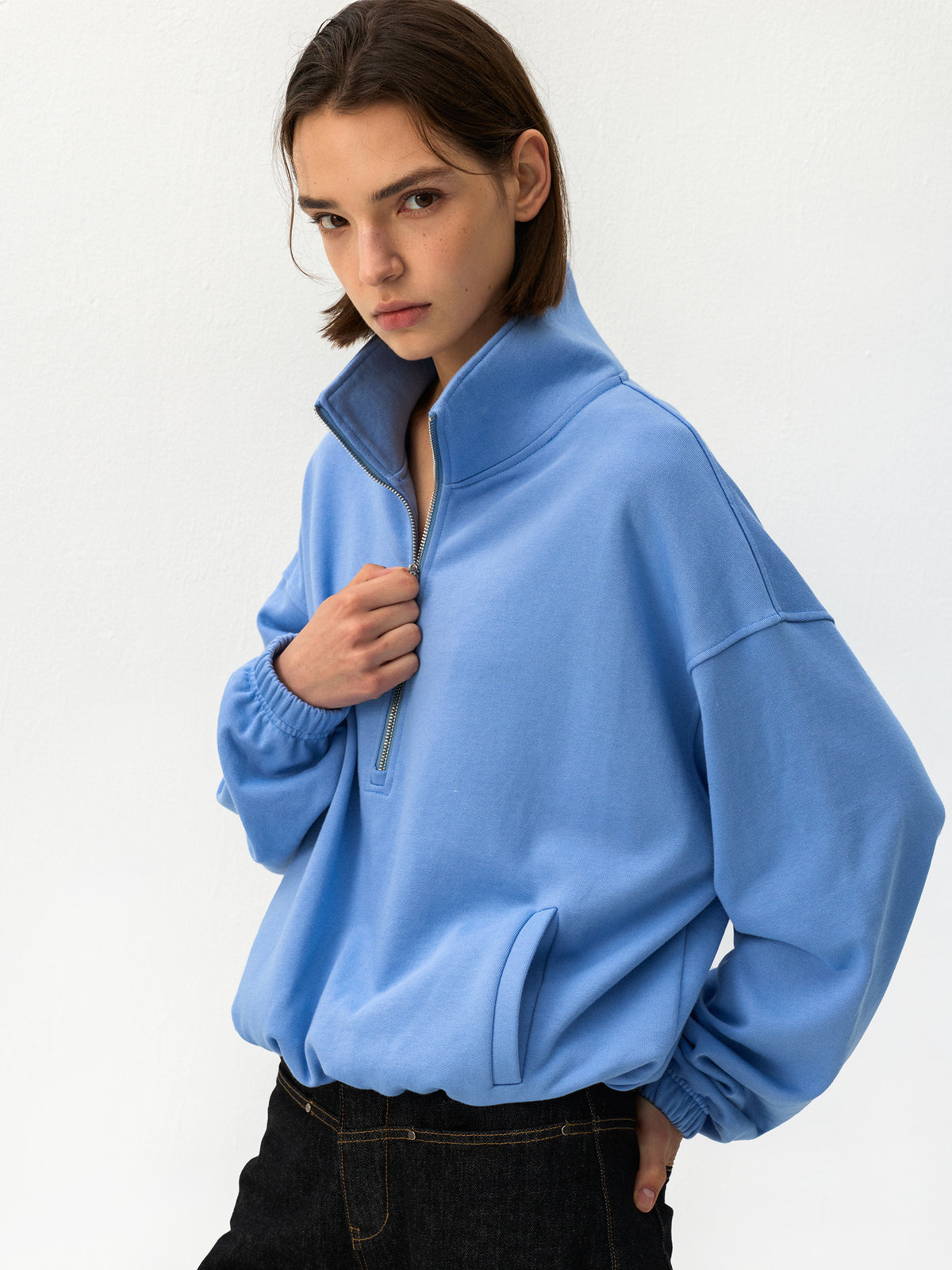 CUBIC 100% Cotton Half Zip Sweatshirt-4
