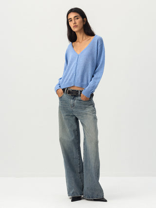 CUBIC Relaxed V-Neck Knit Cardigan