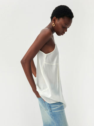 CUBIC Lyocell-Blend V-Neck Pleated Camisole