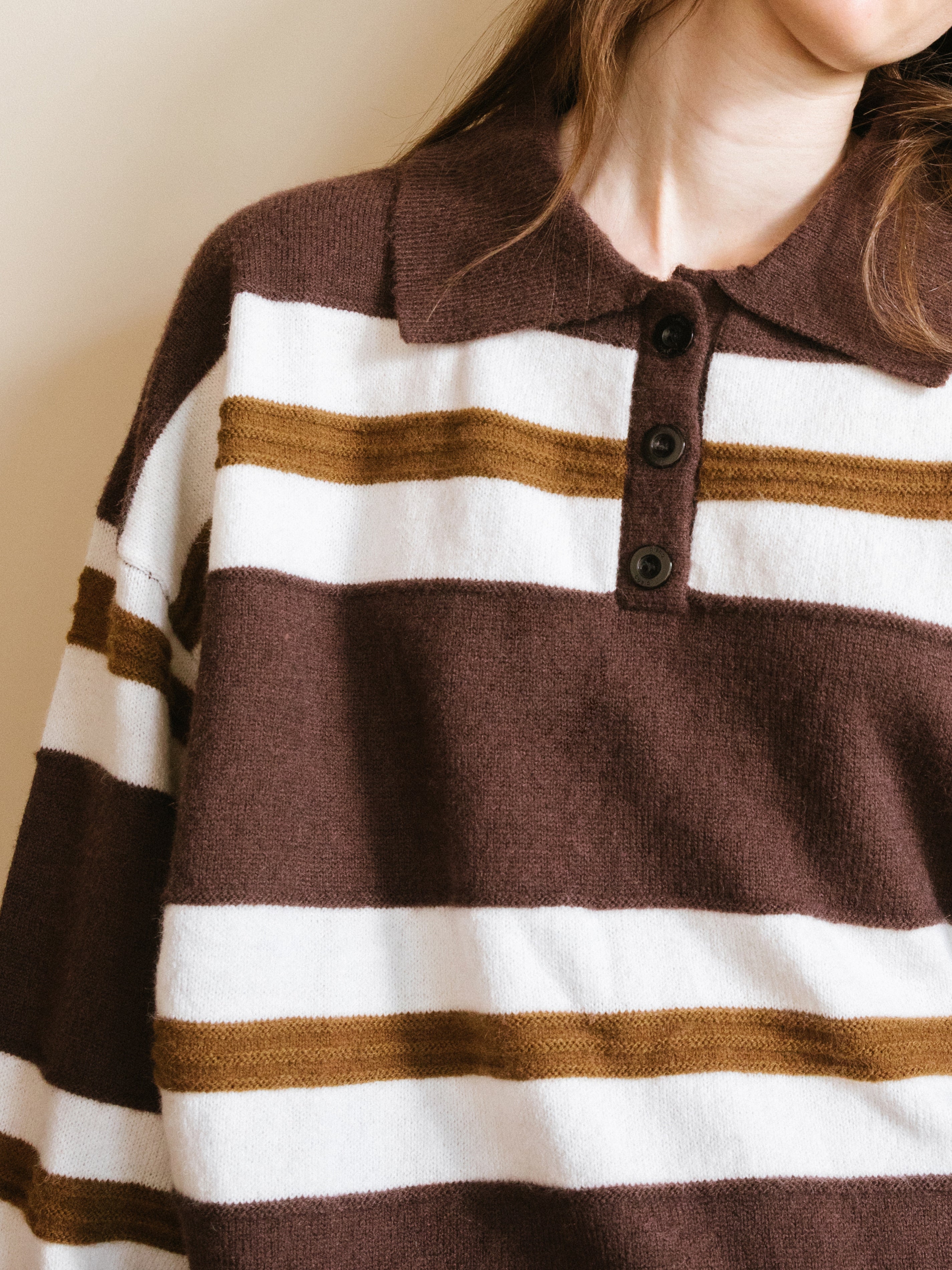 Oversized Contrast Striped Sweater-4