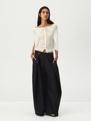 CUBIC Draped Wide Leg Trousers