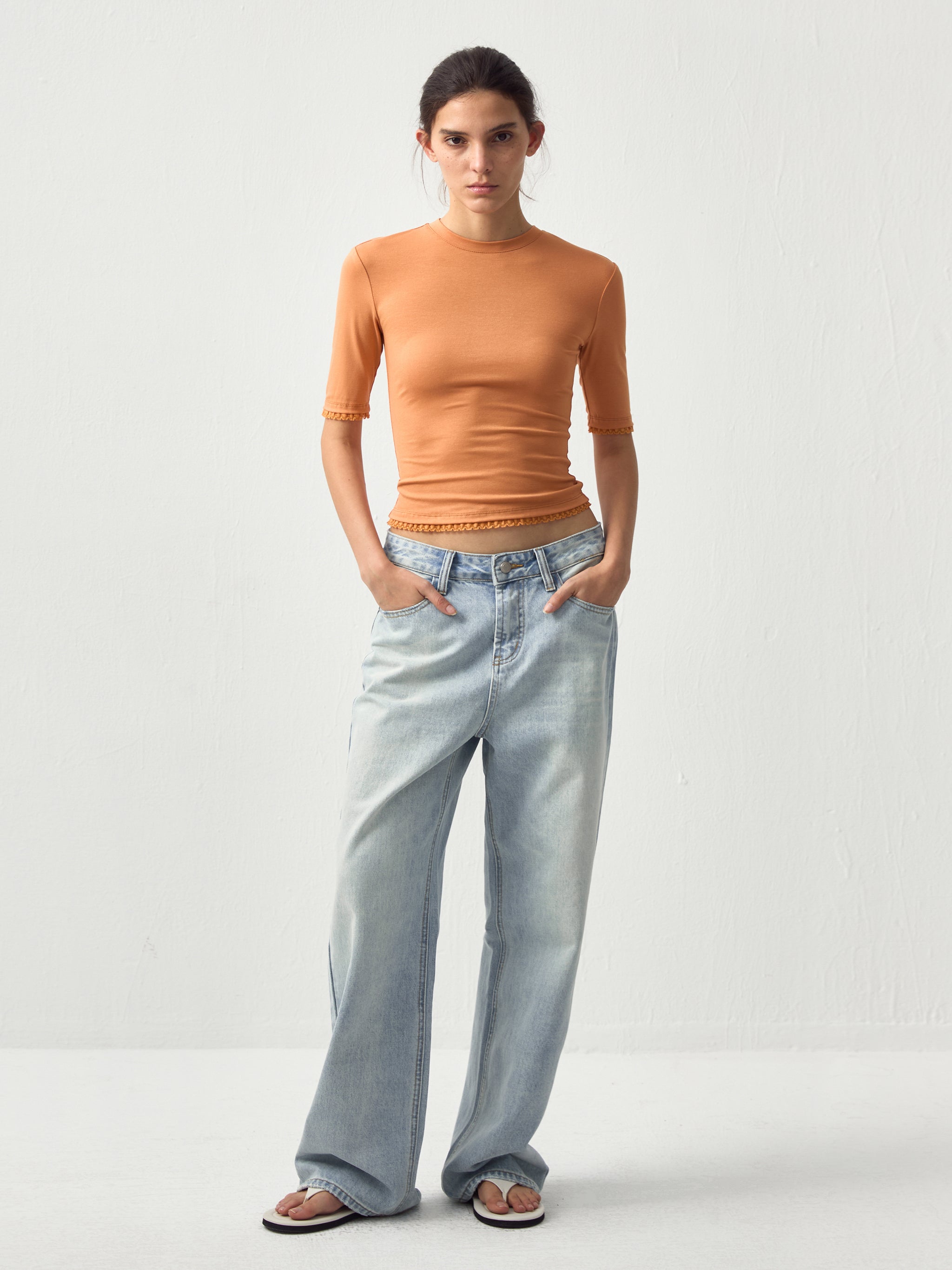 CUBIC Relaxed Low-Rise Straight Jeans-4