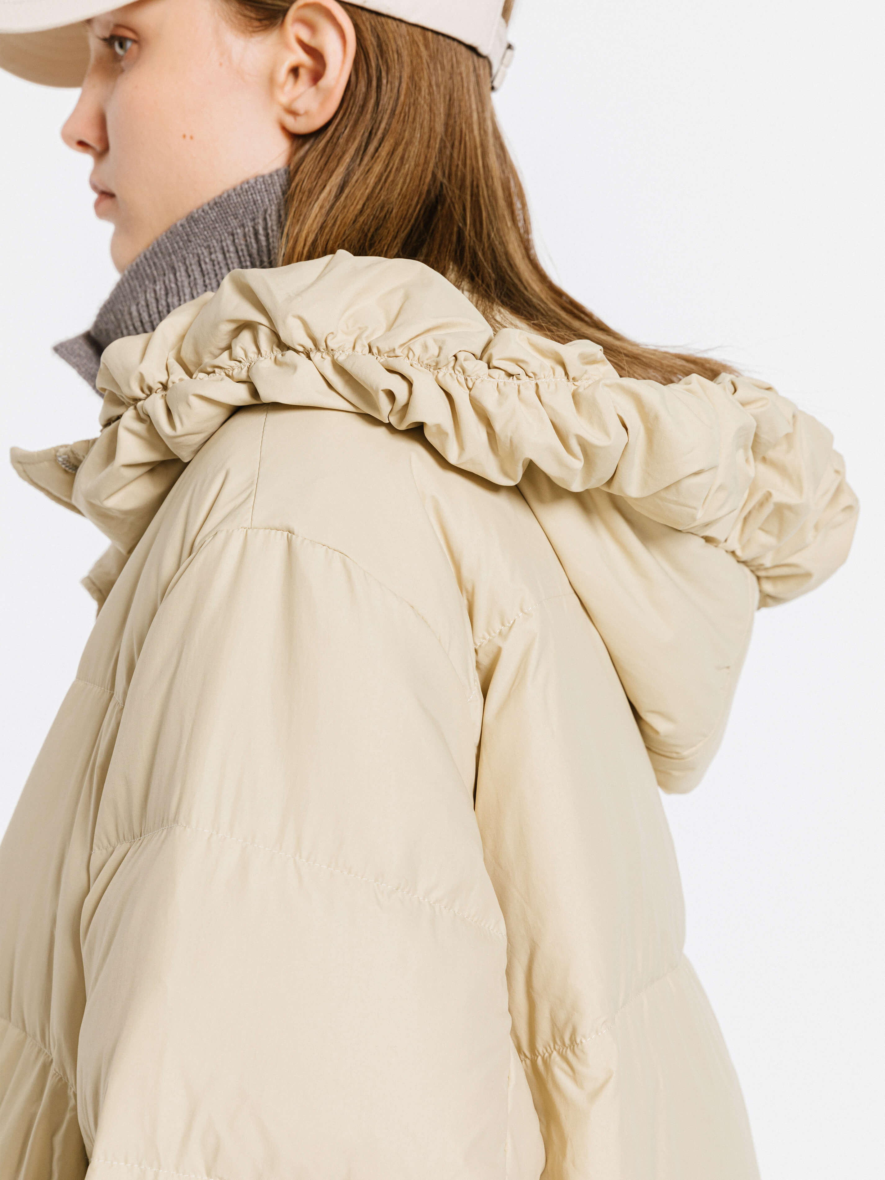 Gathered Short Puffer Jacket-10
