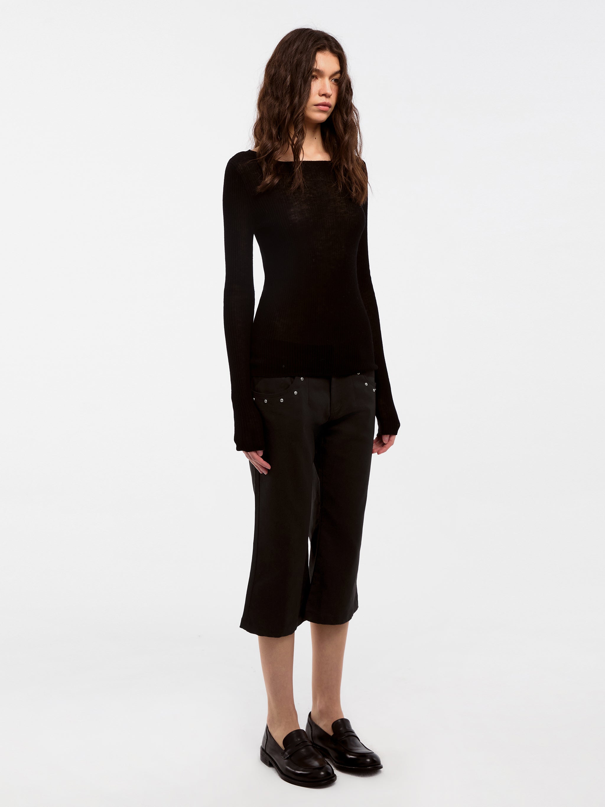 Vintage Lyocell-Blend Cropped Flared Trousers-4