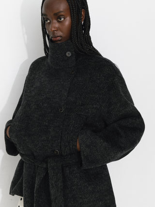 Relaxed Cashmere-Wool Blend Cocoon Jacket