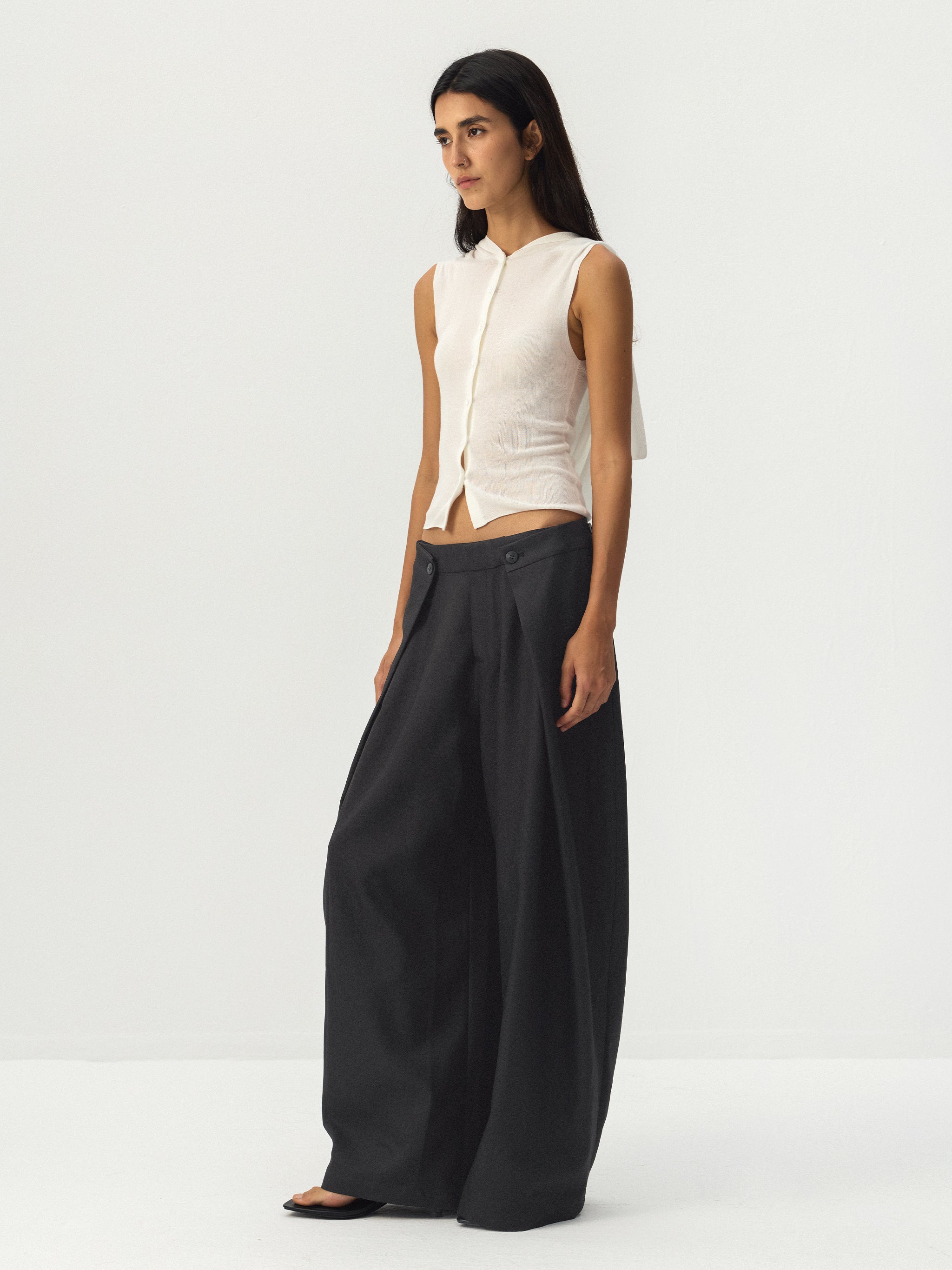 CUBIC Cape-Style Button Front Top-4