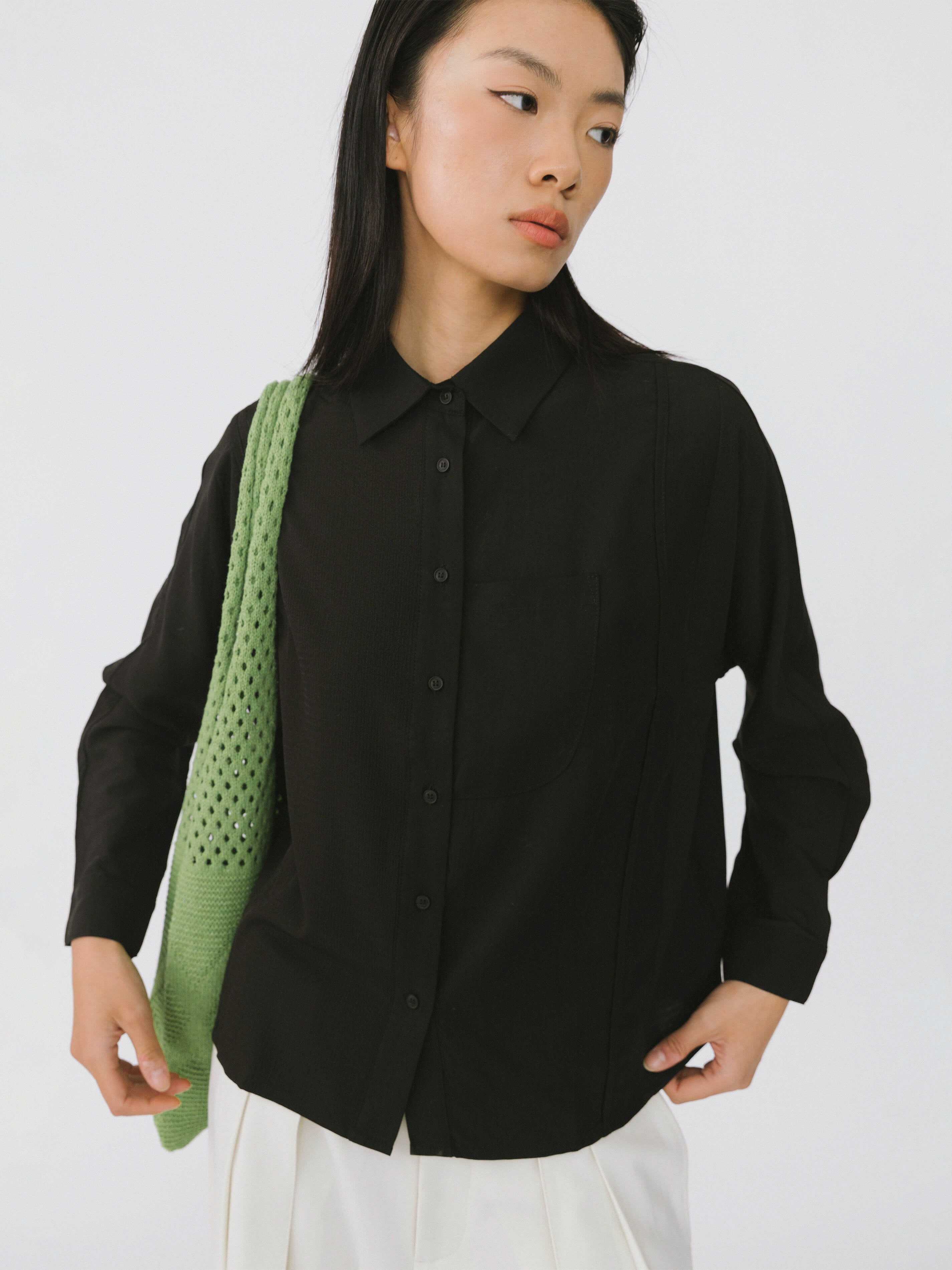 Asymmetric Panelled Shirt-4