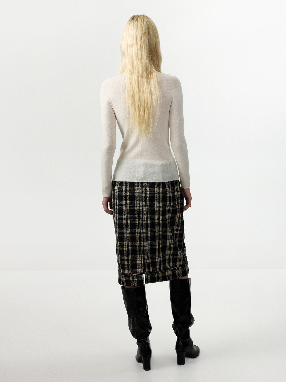 CUBIC 100% Wool Mock‑Neck Fitted Knit Top-4