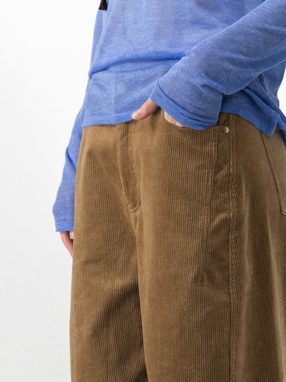 CUBIC Relaxed Wide-Leg Corduroy Trousers-4