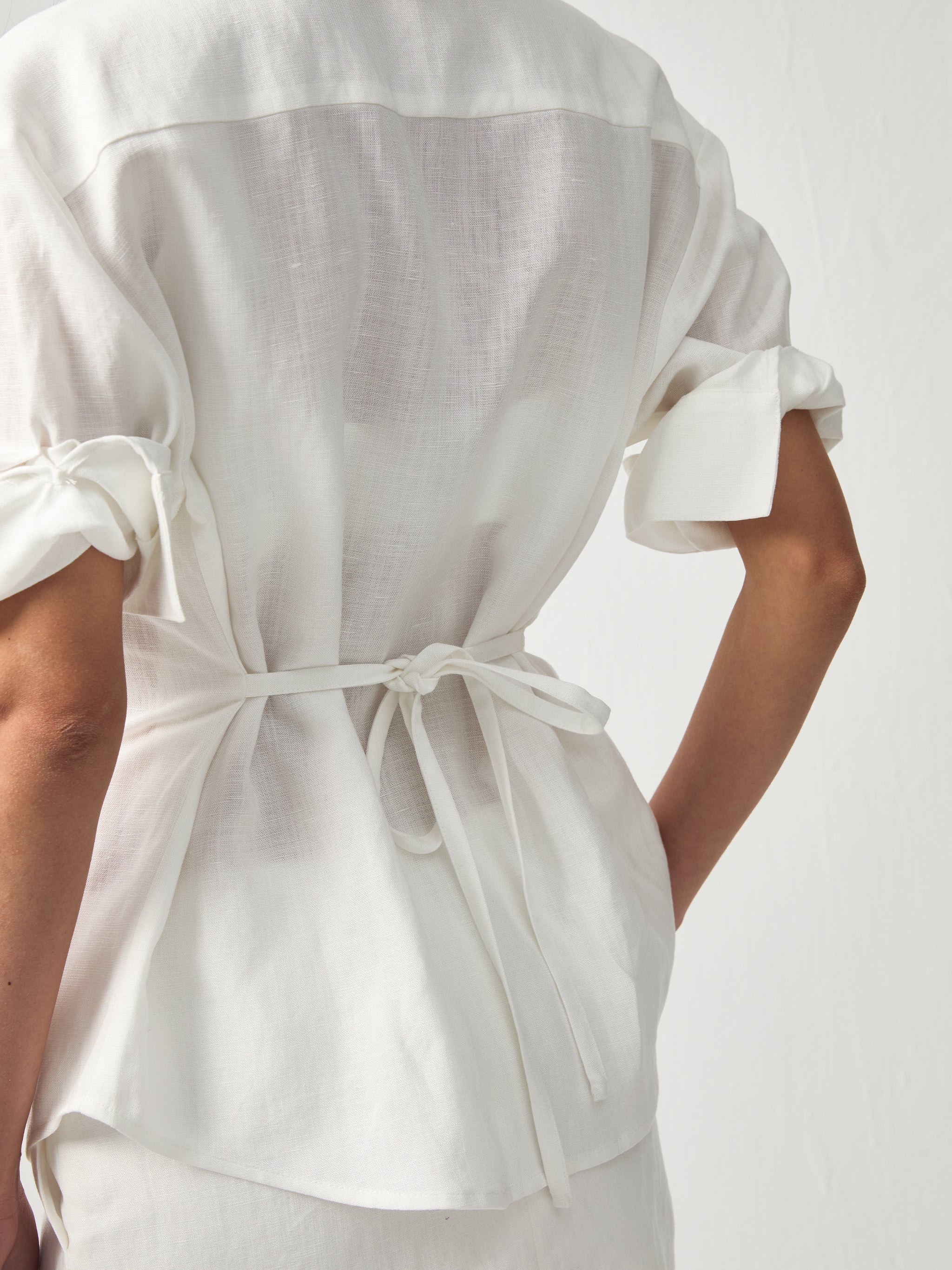 CUBIC Utility Cinched Linen Shirt-5