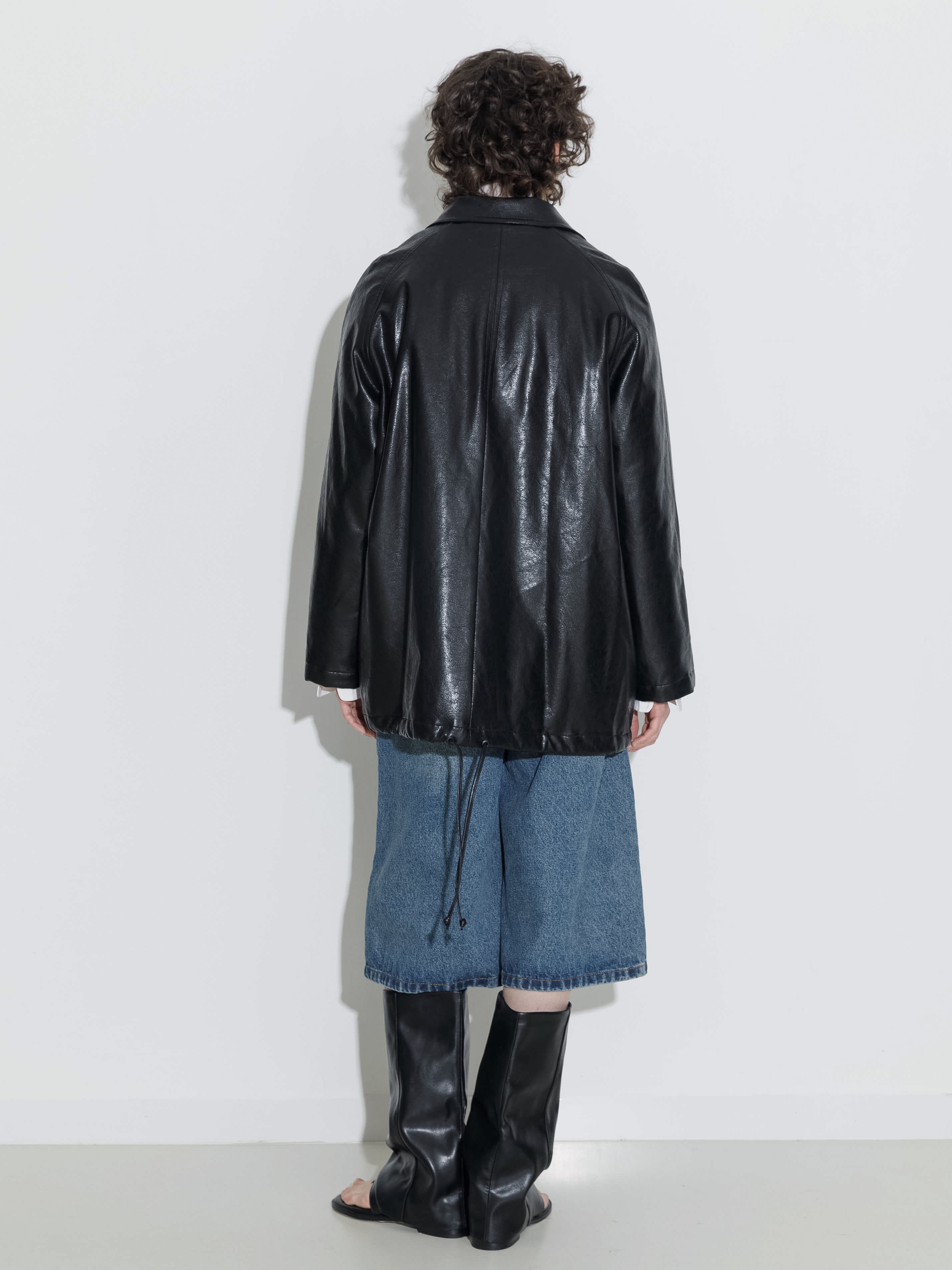 Black Tailored Down Jacket-4