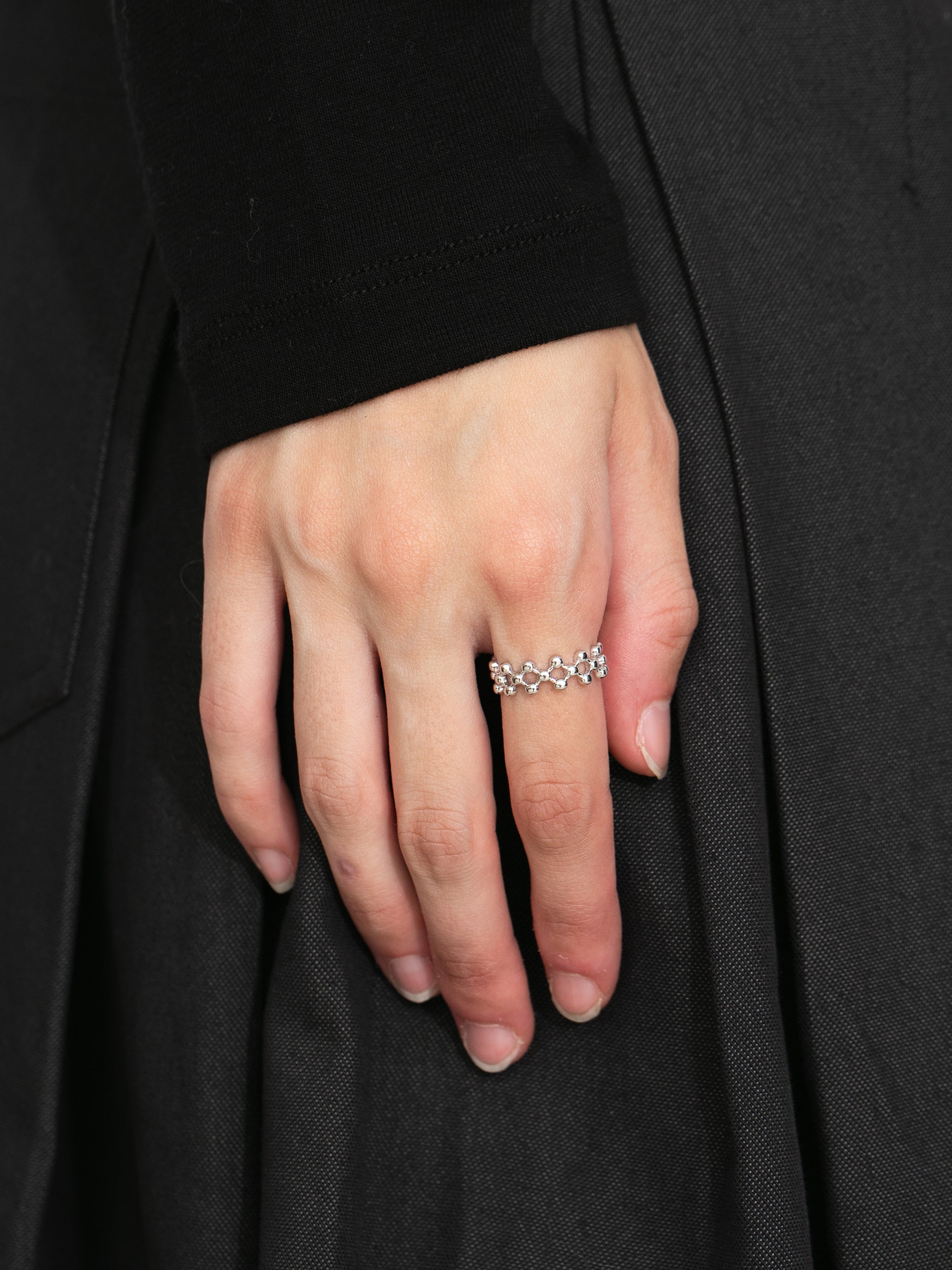 Multi-Strand Beaded Open Ring-4
