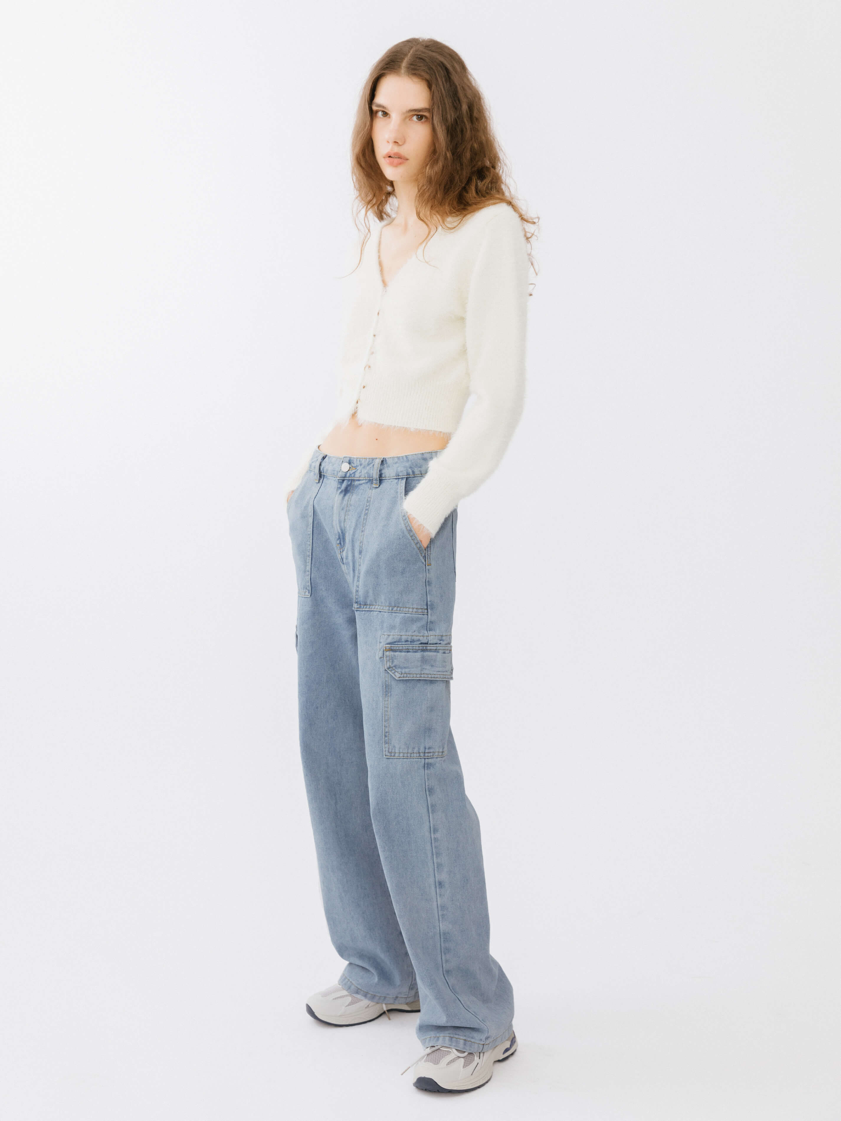 Low Waist Cargo Jeans-4