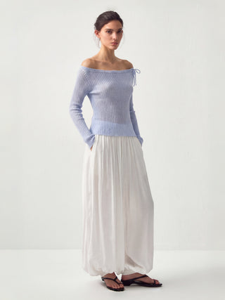 CUBIC Drawstring Rib Knit Top