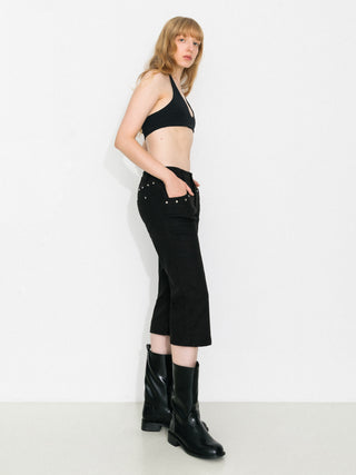 Vintage Lyocell-Blend Cropped Flared Trousers