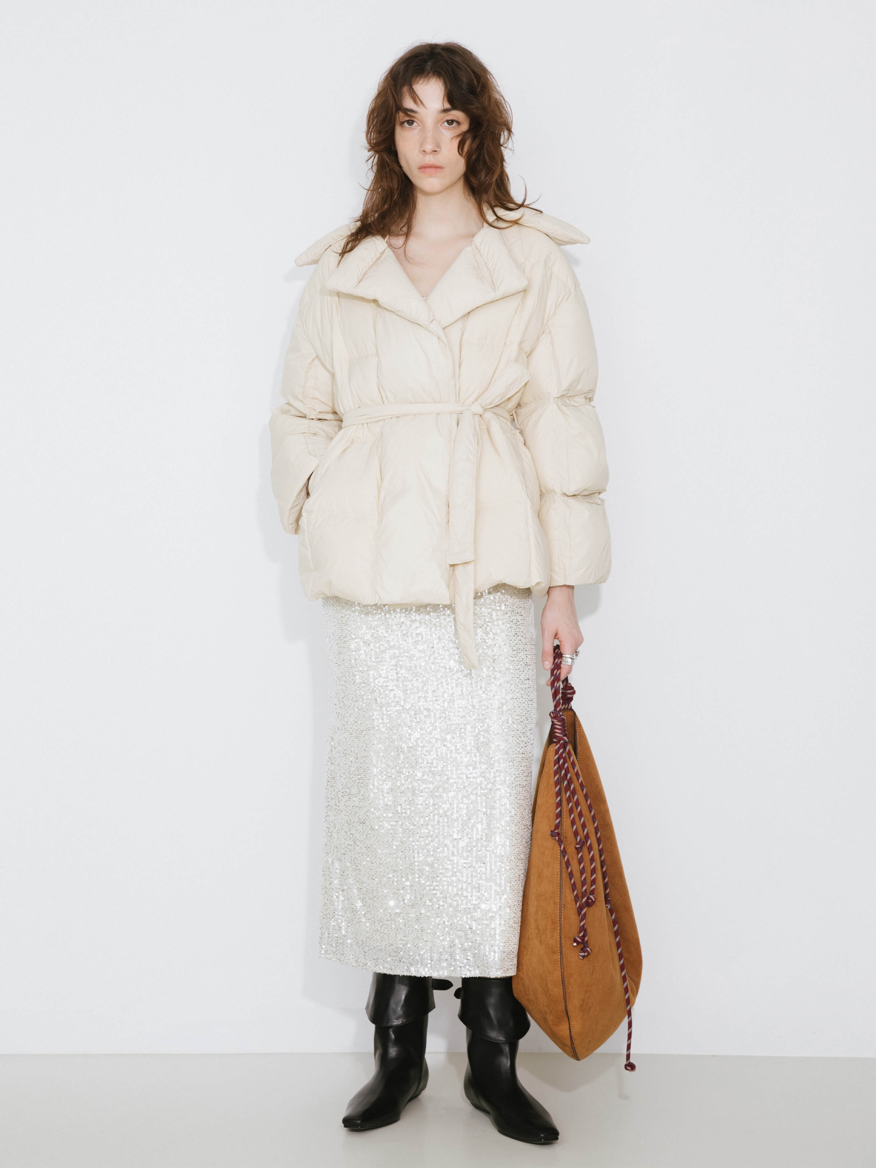 Short Boxy Down Coat-4