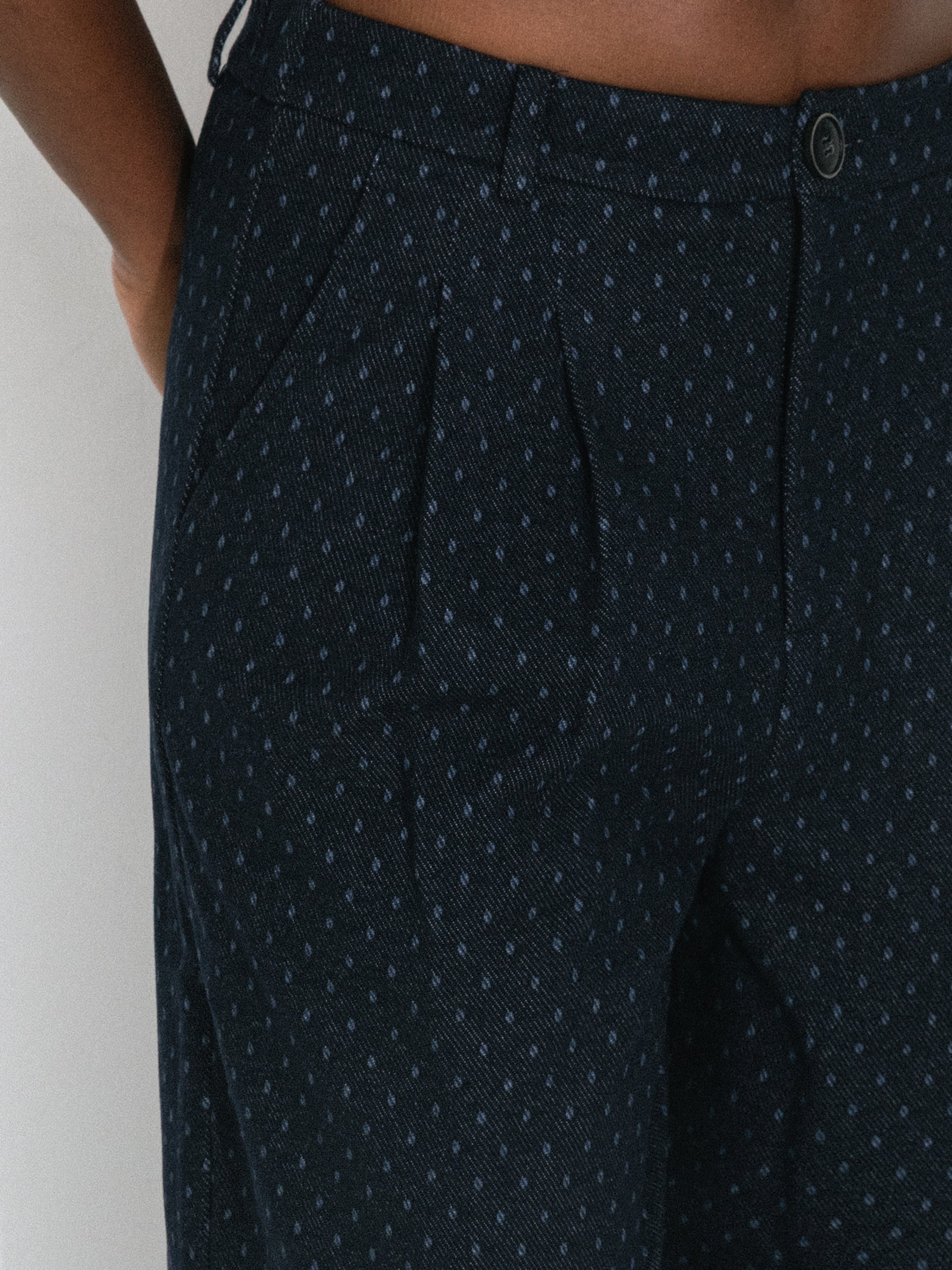 Vintage Polka Dot Wide-Leg Casual Pants-4
