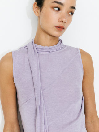 Asymmetrical Tie-Neck Flowy Sleeveless Top