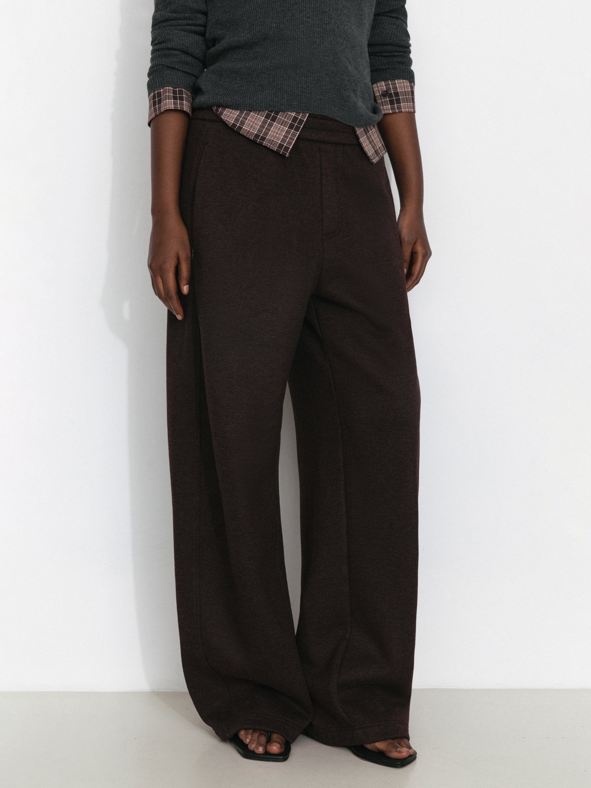 Loose Fit Elastic Waist Pants-4