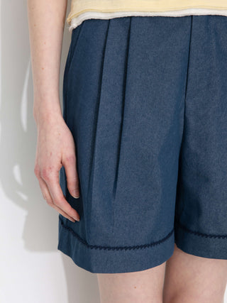 Pleated Wide-Leg Shorts