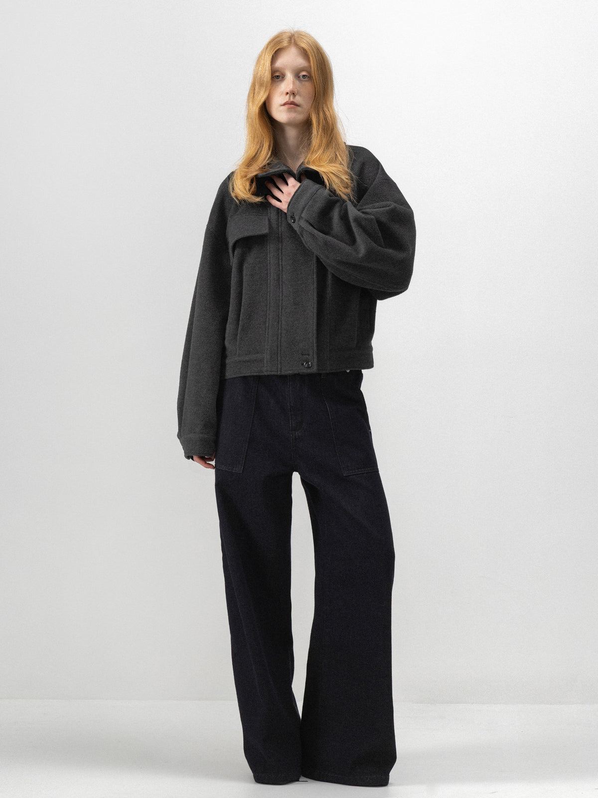 CUBIC Detachable Faux-Fur Collar Cocoon Jacket-4
