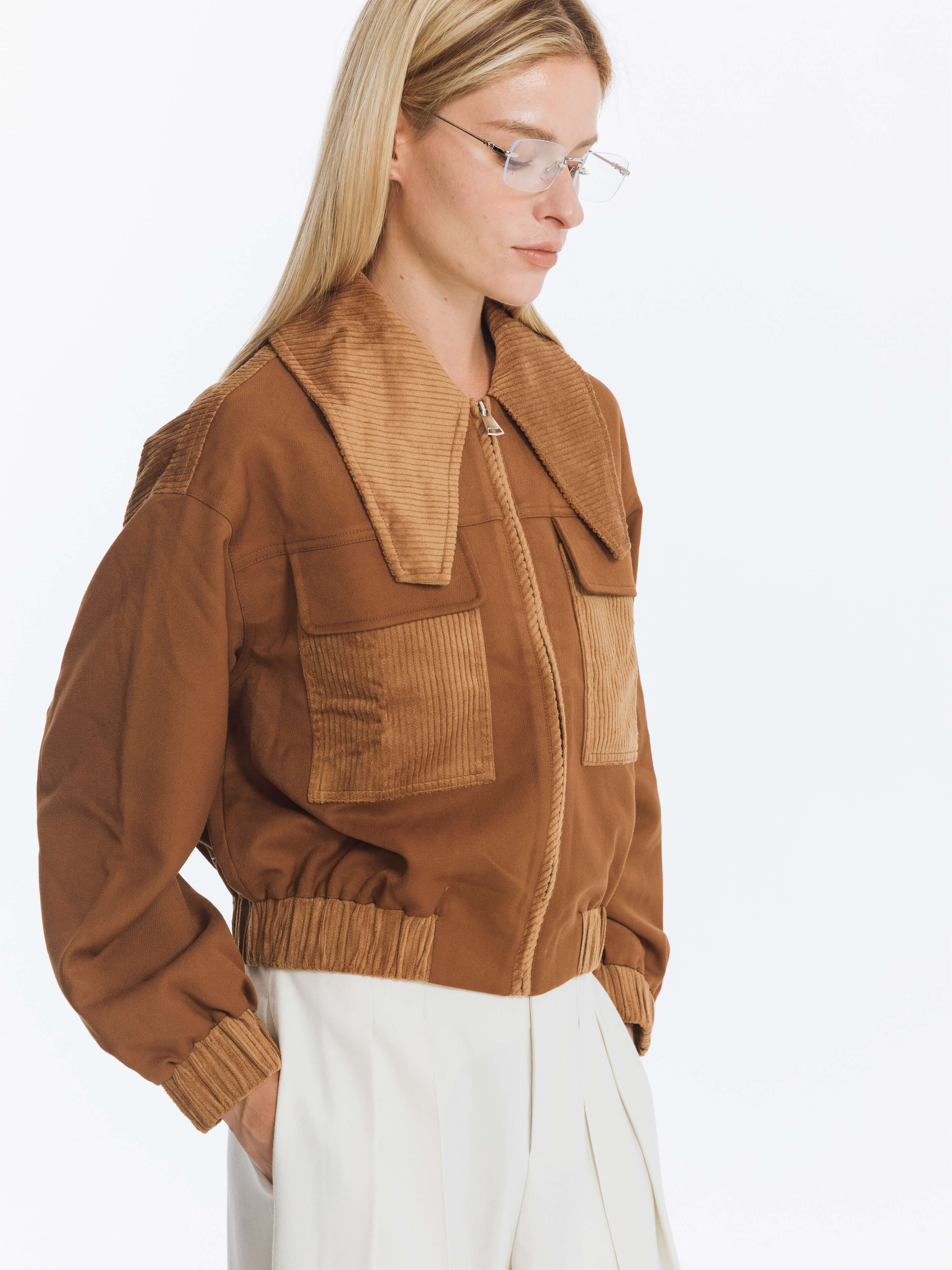 Wide Lapel Casual Jacket with Wool Blend-4