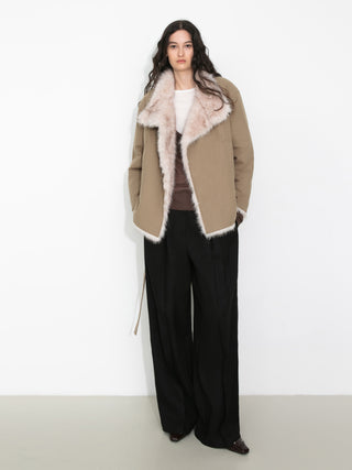 Oversized Faux Fur Hybrid Coat