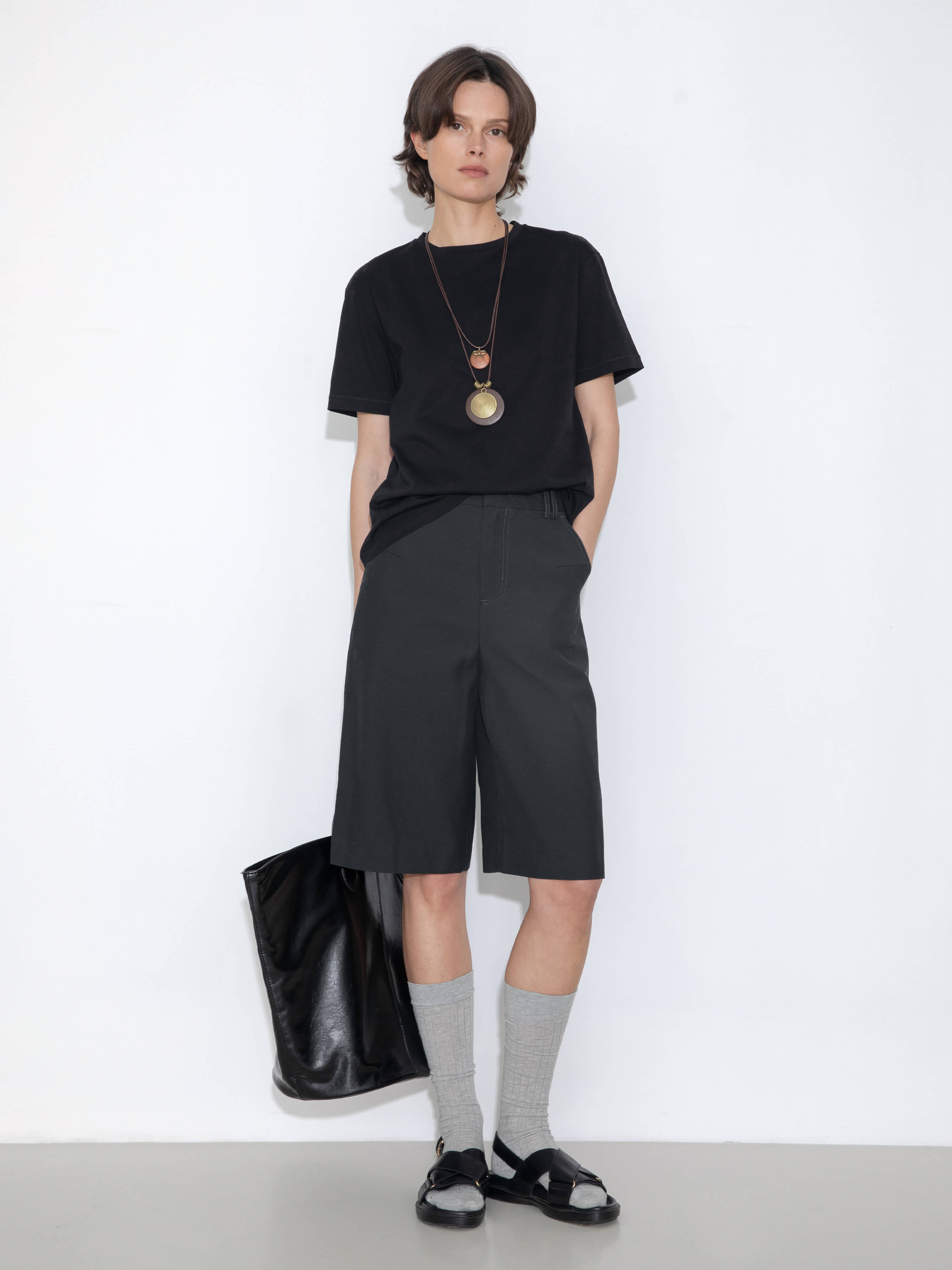Knee-Length Casual Trousers-4