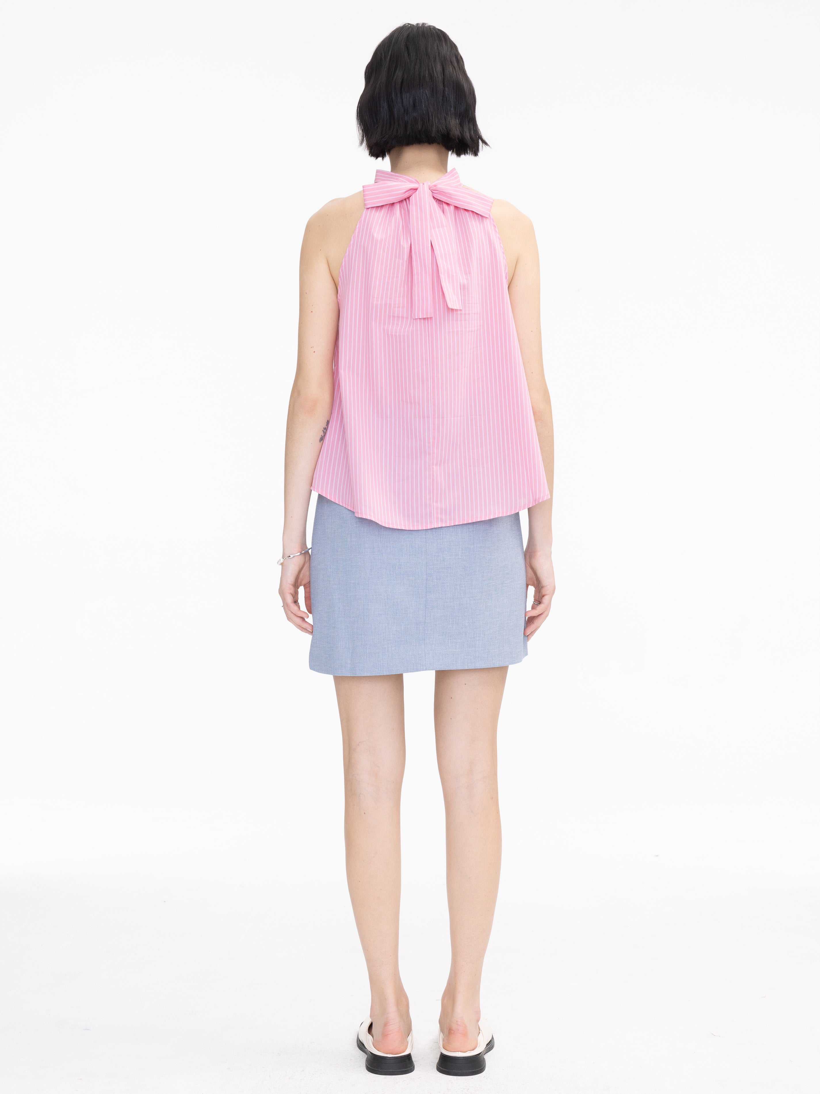 Cut Out Tailored Mini Skirt-5