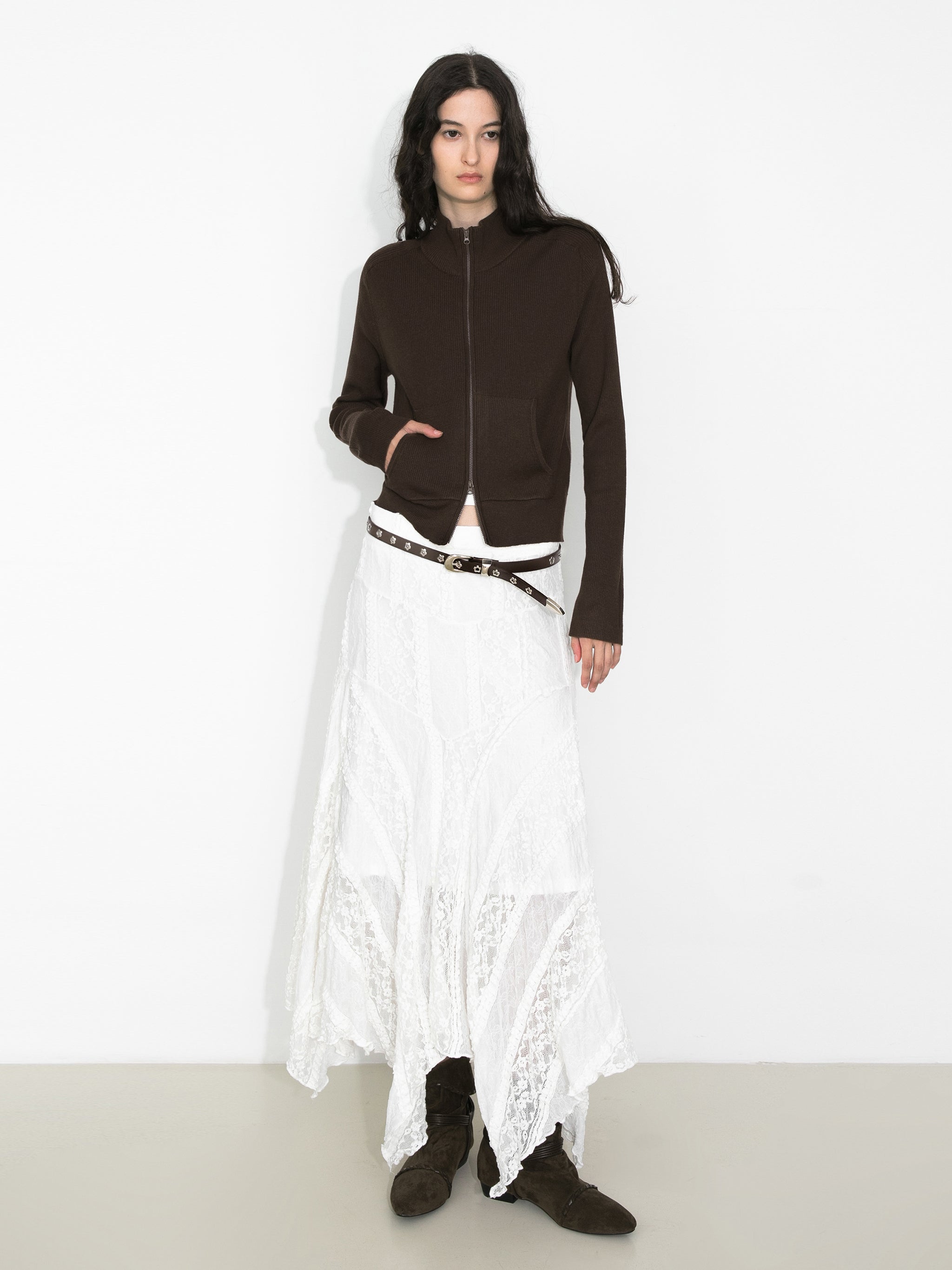 Chiffon Knit Asymmetric Maxi Dress-4