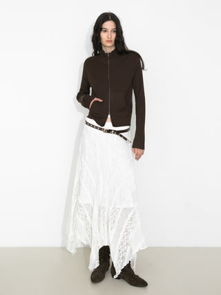 Chiffon Knit Asymmetric Maxi Dress