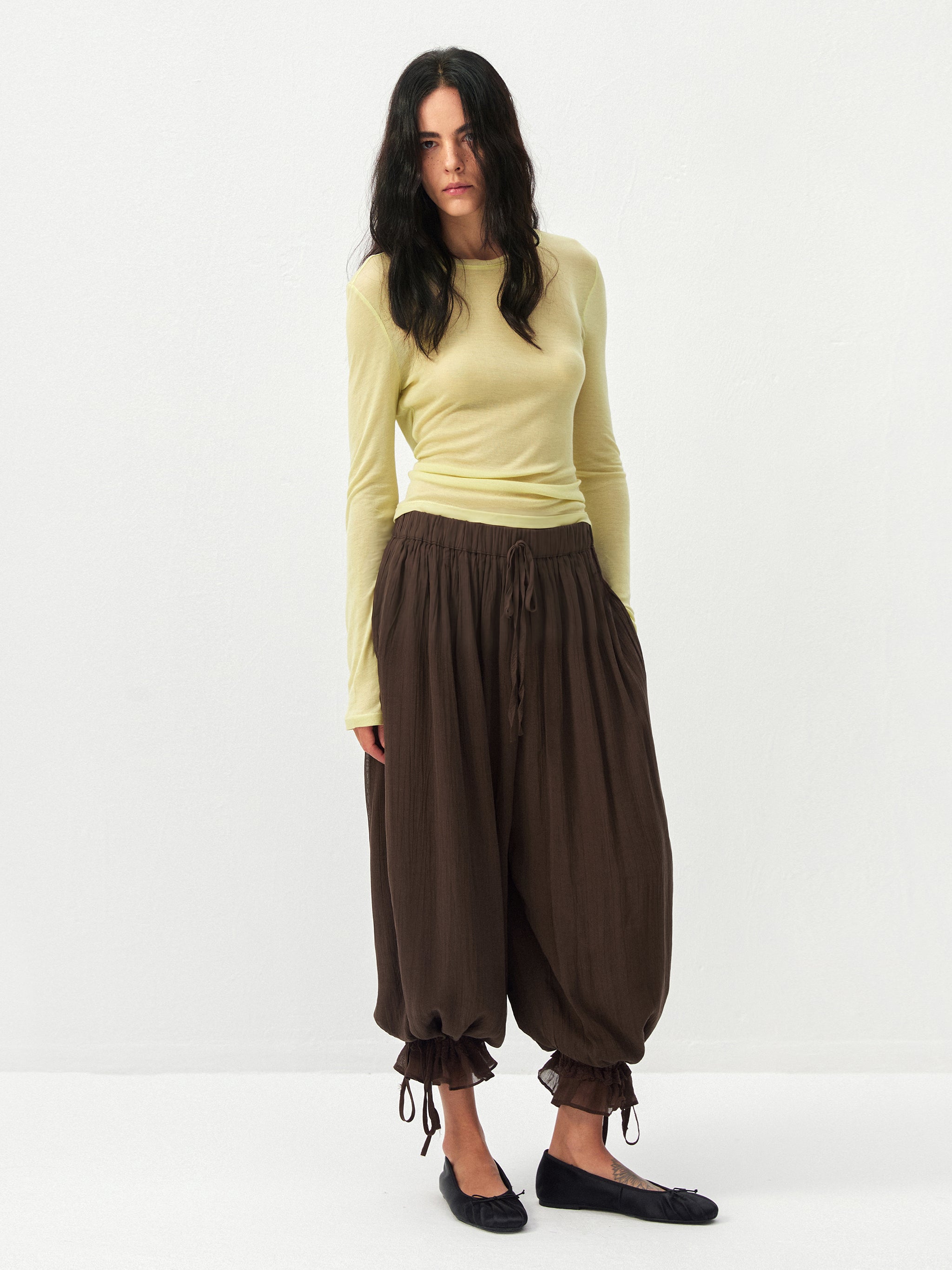 CUBIC Lyocell Sheer Long-Sleeve Top-5