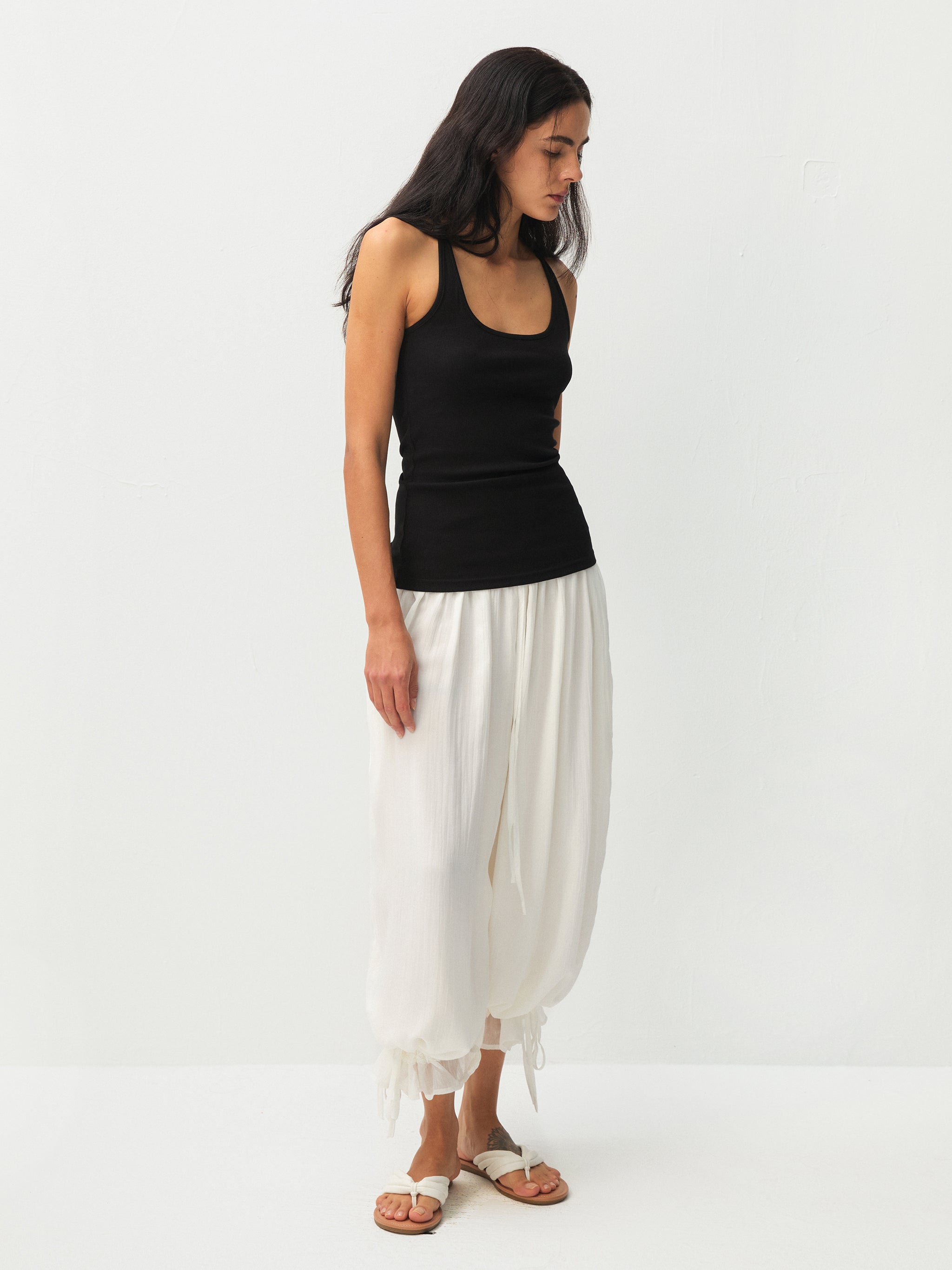 CUBIC  Lyocell Lace Ruffled  Balloon Pants-4
