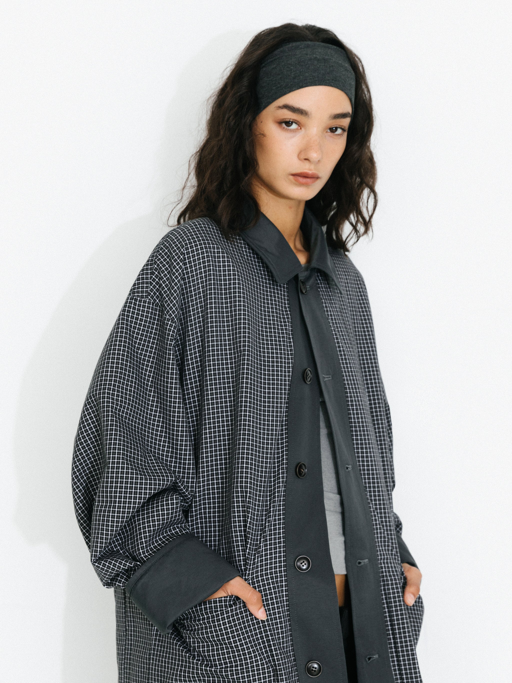 Oversized Single-Breasted Mid-Length Trench Coat-4