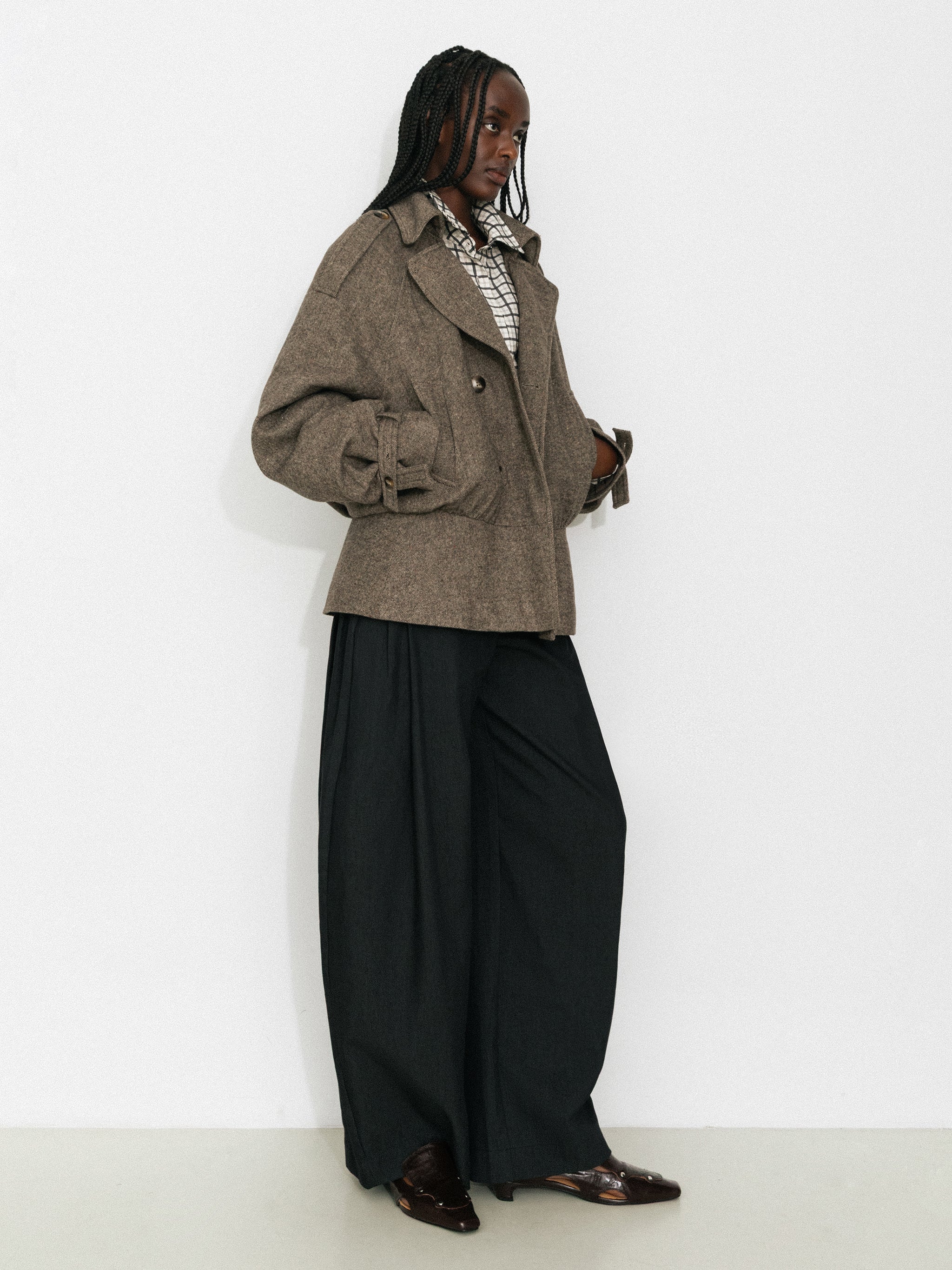 Double-Breasted Wool Blend Coat-4