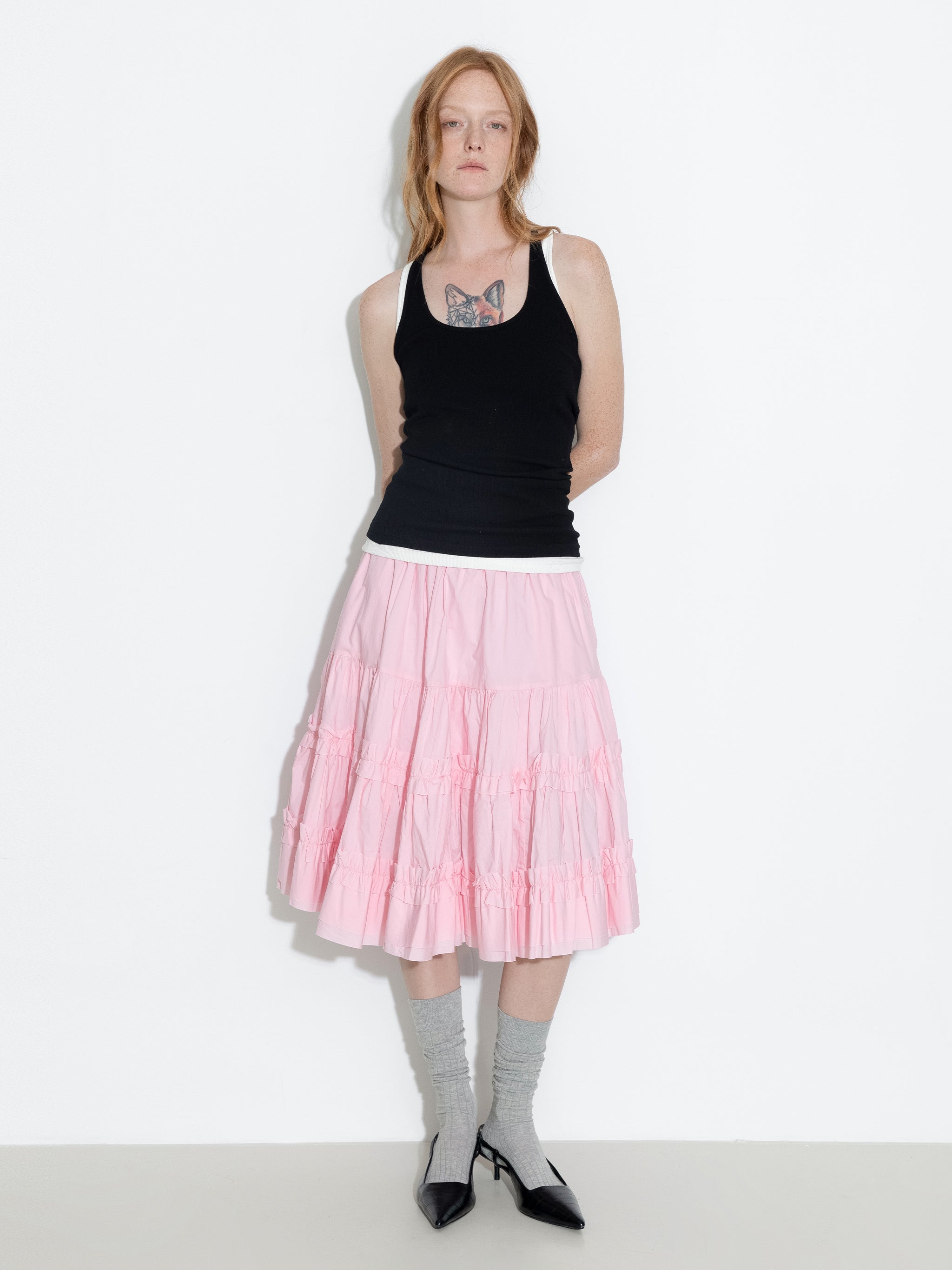 Pure Cotton Ruffle Cake Skirt-10